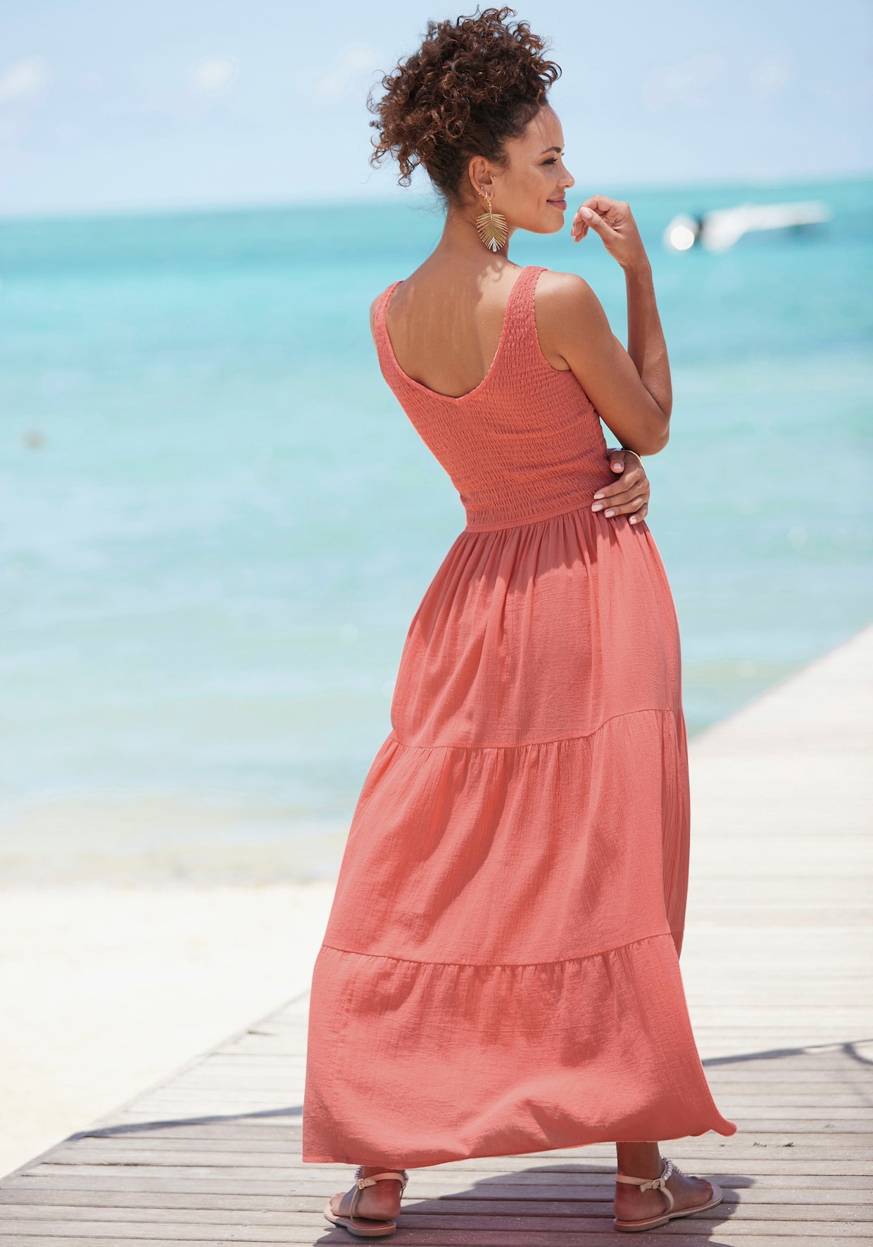 Beachtime Maxikleid - koralle