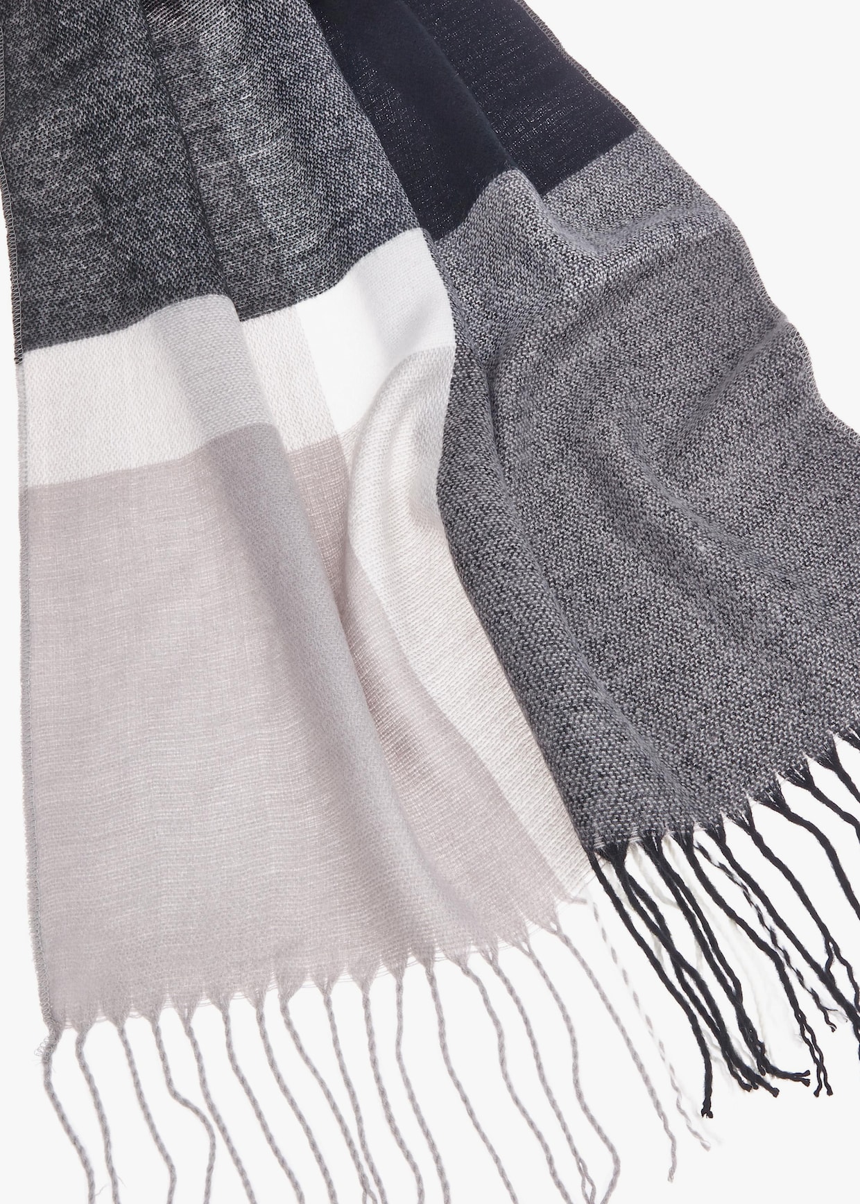 LASCANA Poncho en tricot - noir-gris-blanc