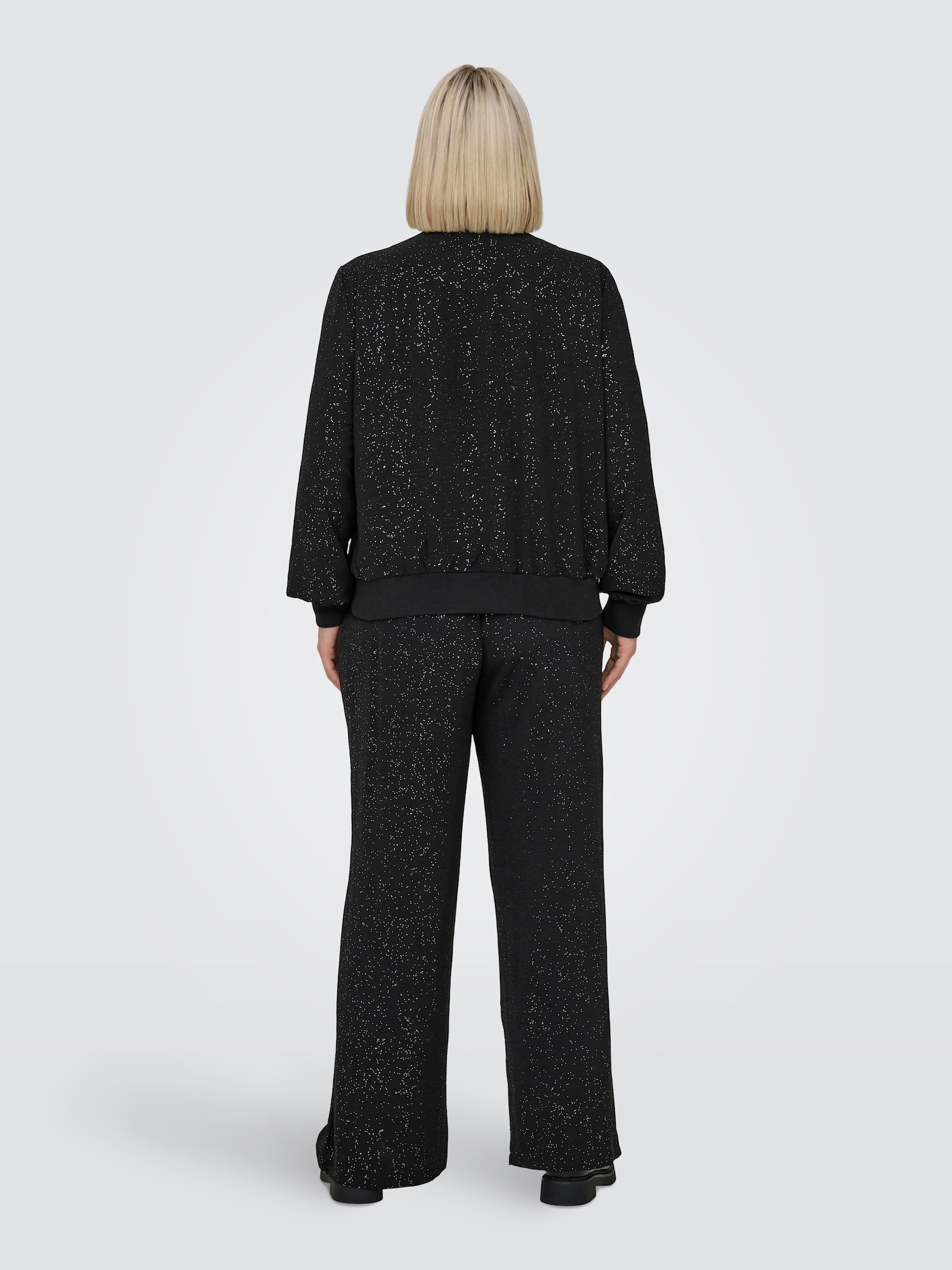 ONLY CARMAKOMA Blouson - black aop:silver foil details