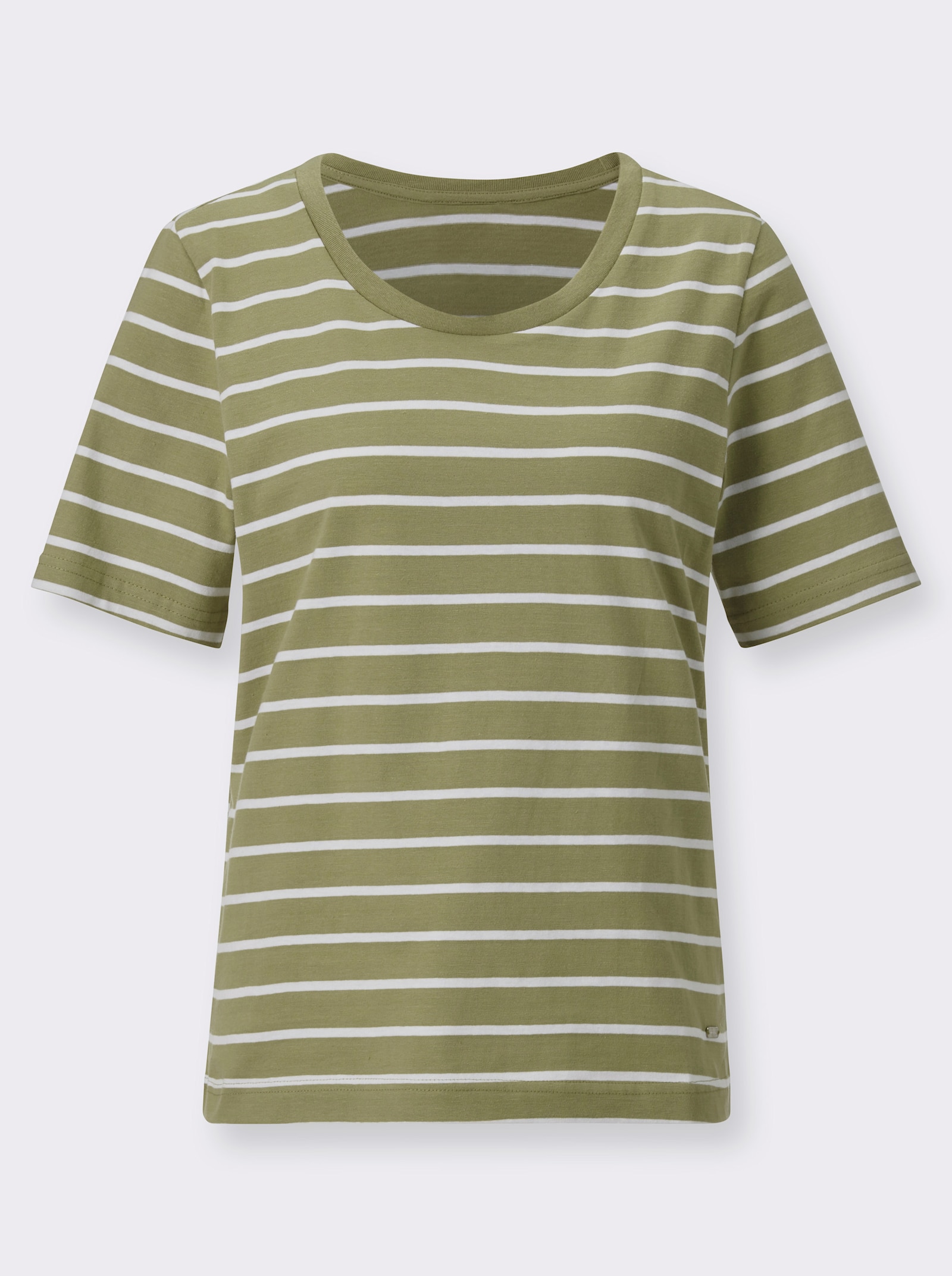 Ringelshirt mit Kurzarm - schilf-weiss-geringelt