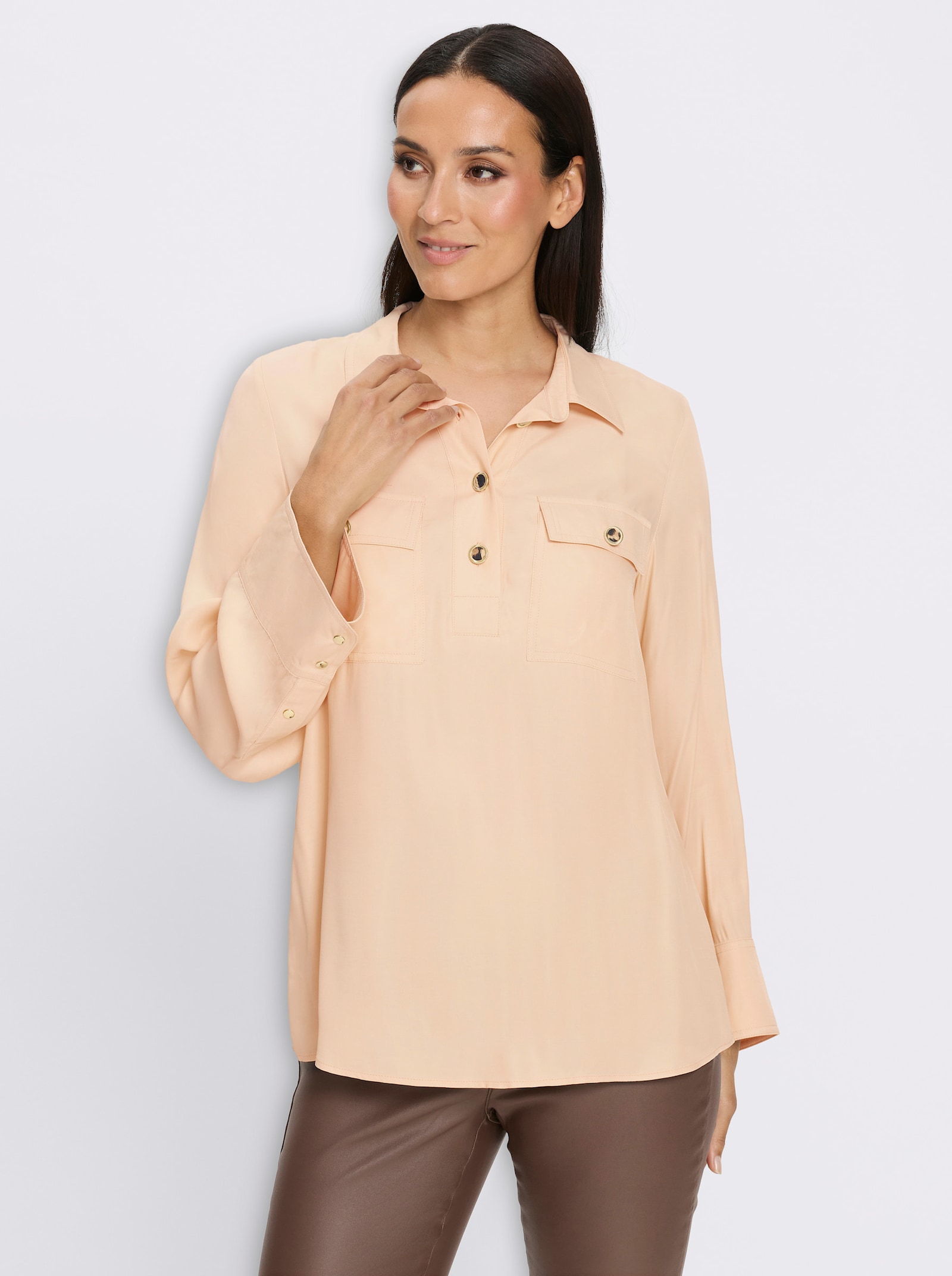 heine Hemdbluse aus Viskose - sand