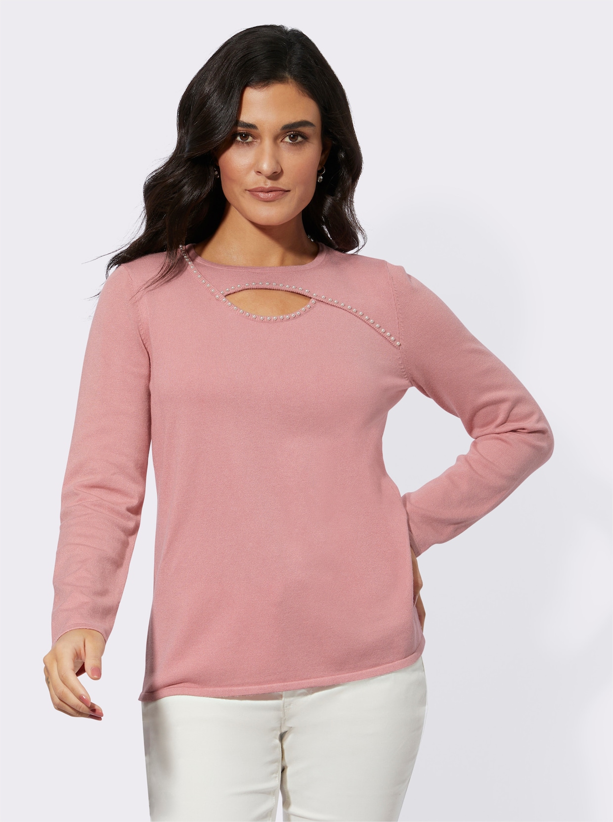 Pull en tricot fin - quartz rose