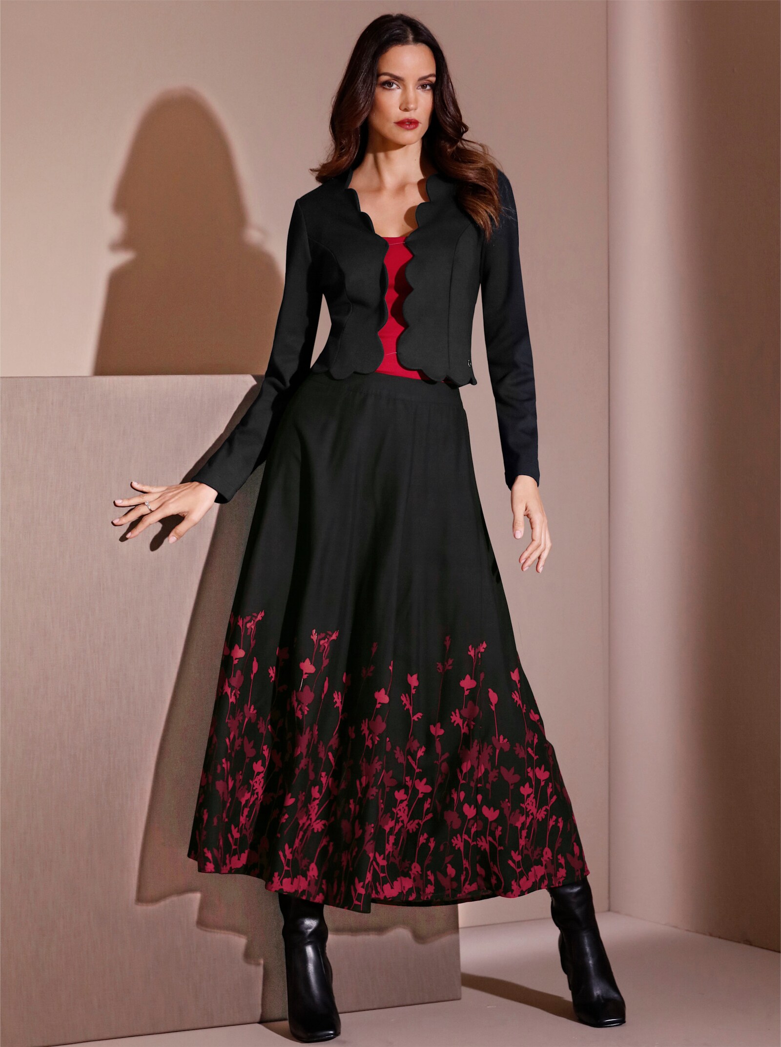 CREATION L PREMIUM Shirtjacke mit seidig-mattem Glanz - schwarz