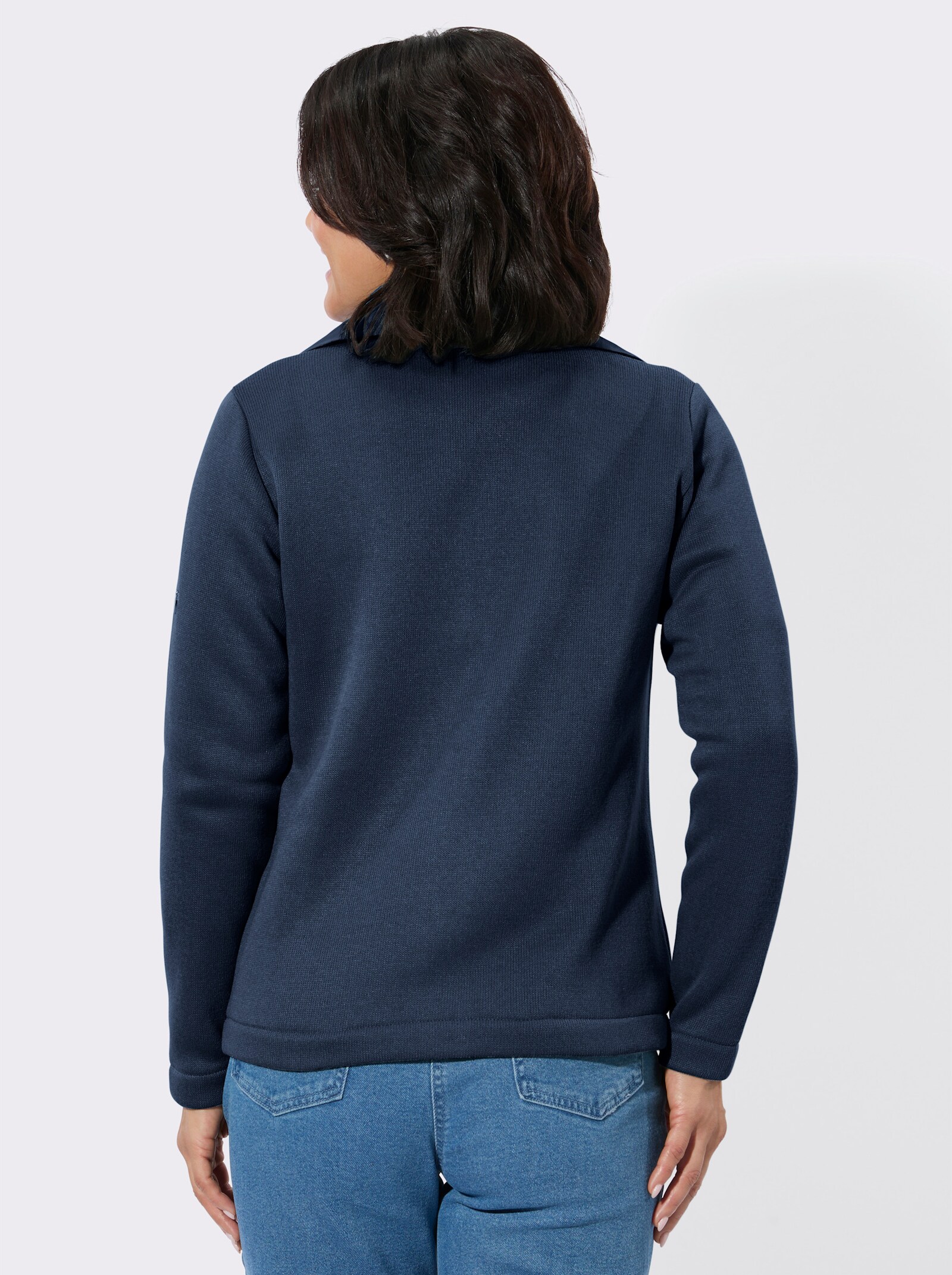 Fleecejacke mit Druckknöpfen - dunkelblau
