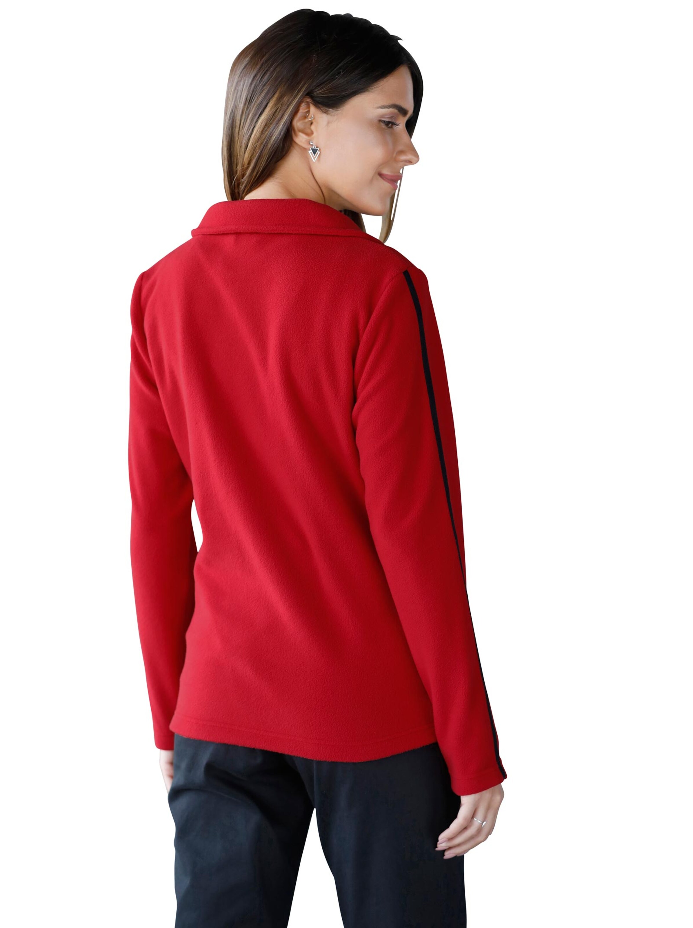 Fleece-Jacke - rot-schwarz