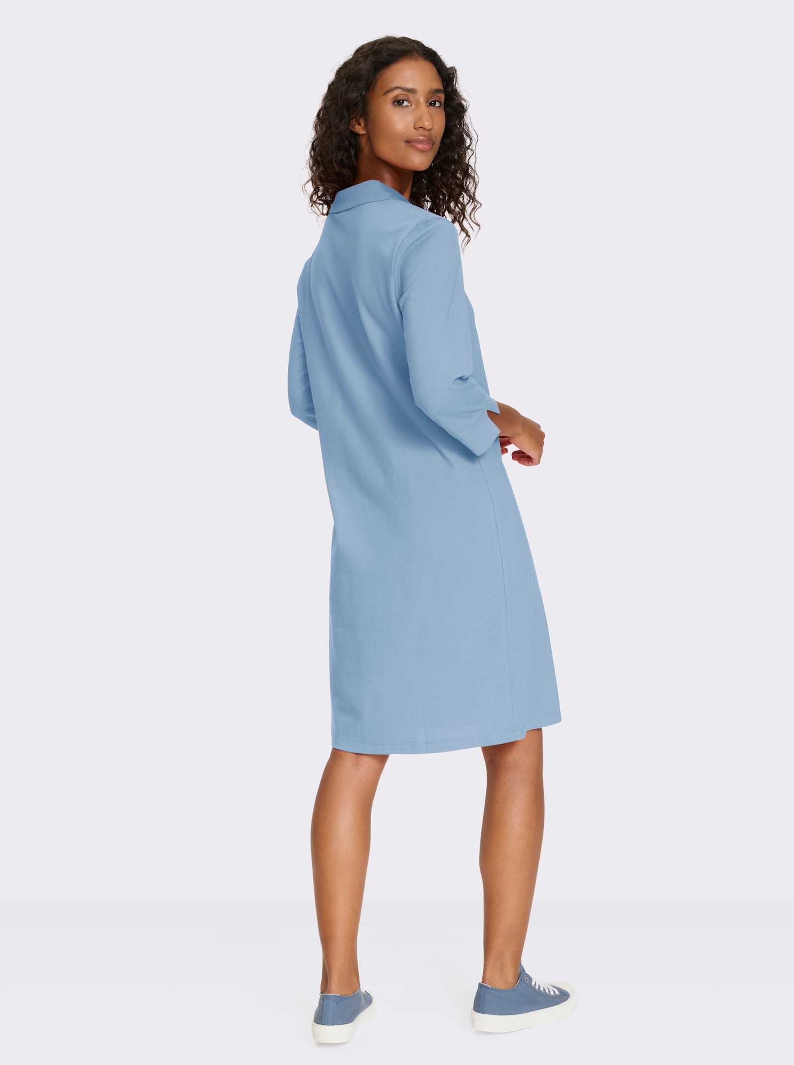 heine Polokleid in gewebter Qualität - eisblau