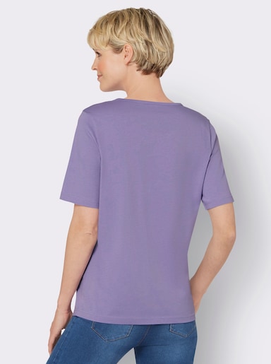 Kurzarmshirt - lavendel-marine