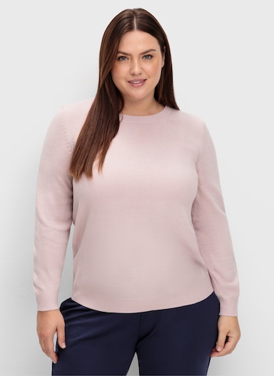 Rundhalspullover in Form gestrickt, wärmend - rosé
