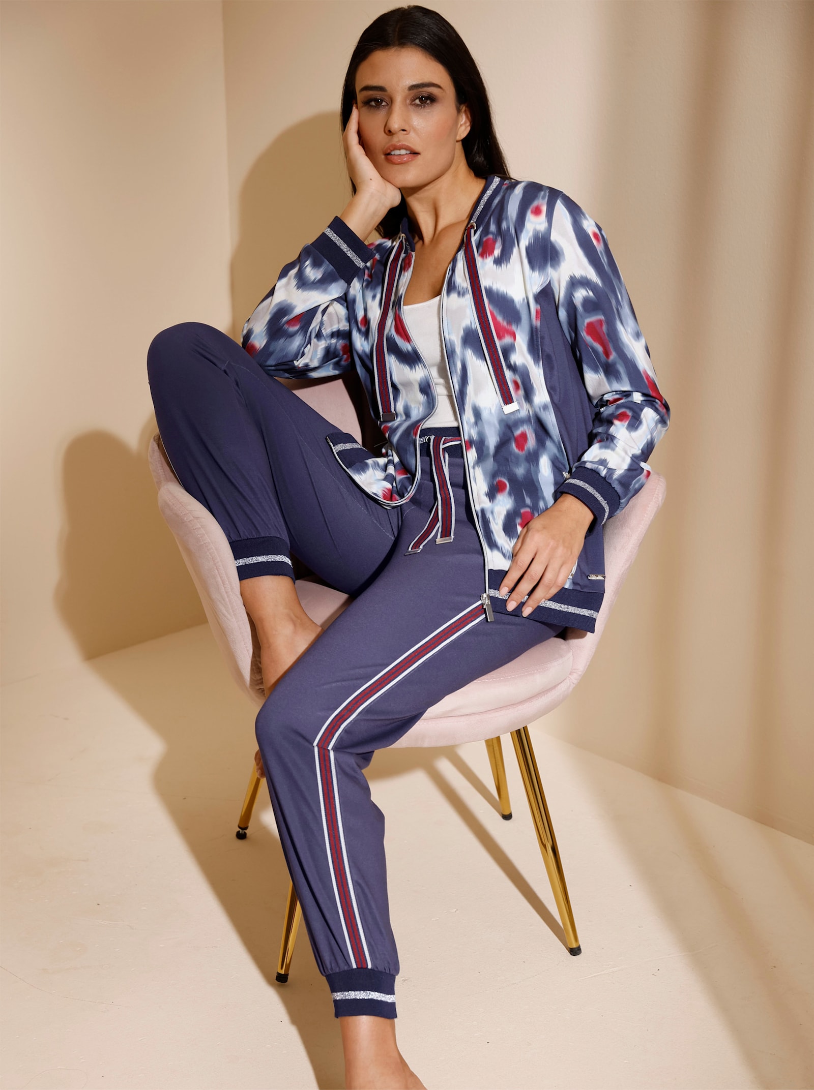 Veste - marine-cerise imprimé