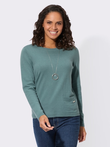 Pullover mit Woll-Anteil - jade