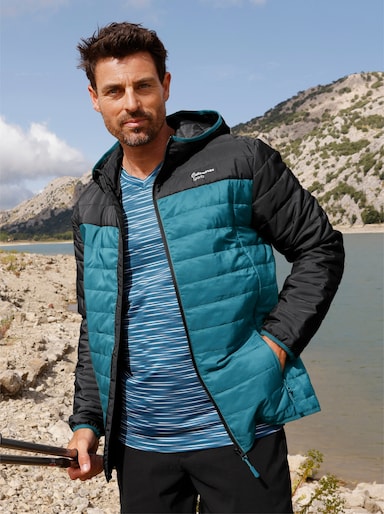 Catamaran Sports Steppjacke mit fester Kapuze - schwarz-aquapetrol