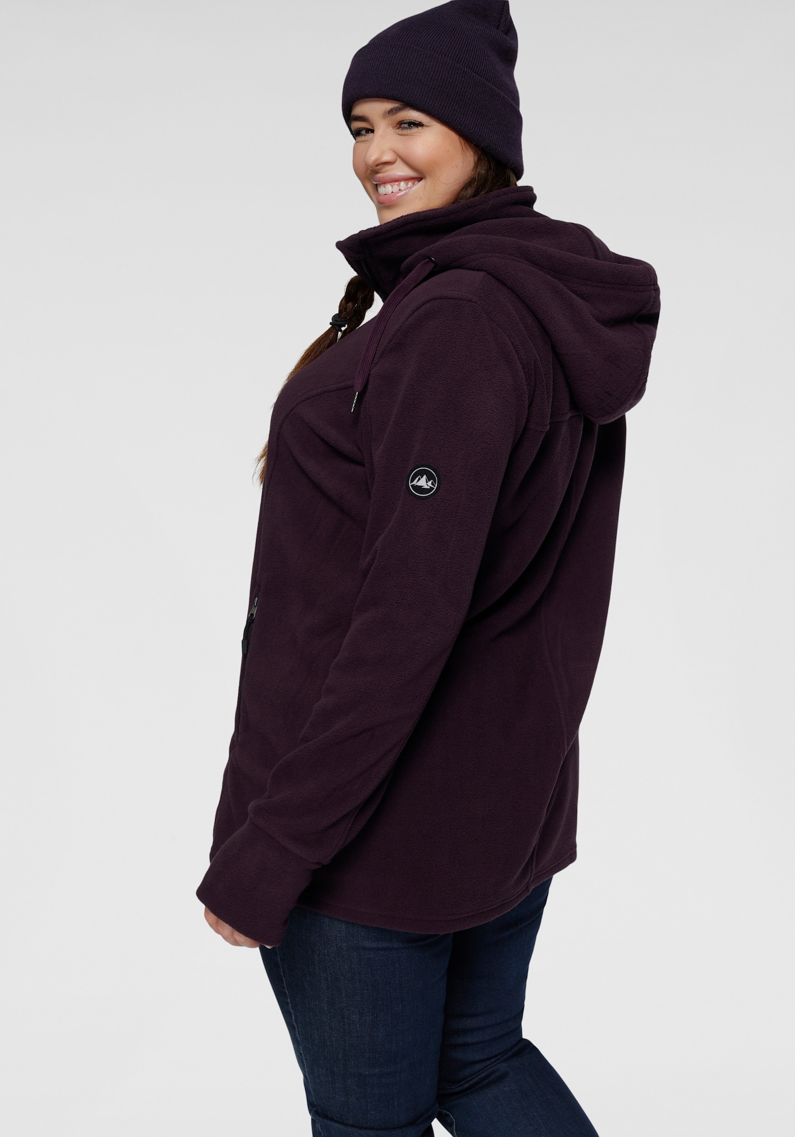 Polarino Fleecejacke - aubergine