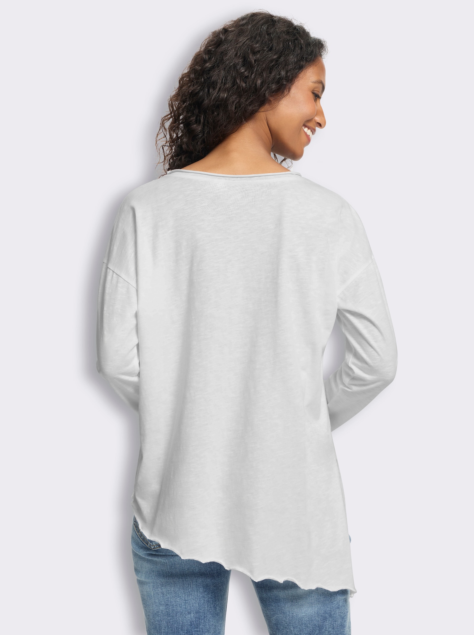 heine Langarmshirt zum Knoten - weiß