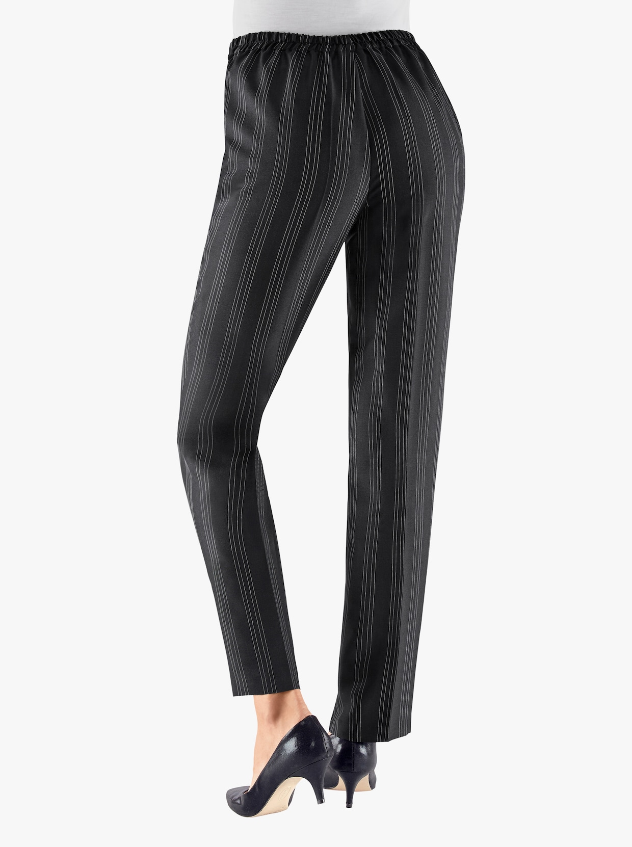 Comfortbroek - zwart + zwart gestreept