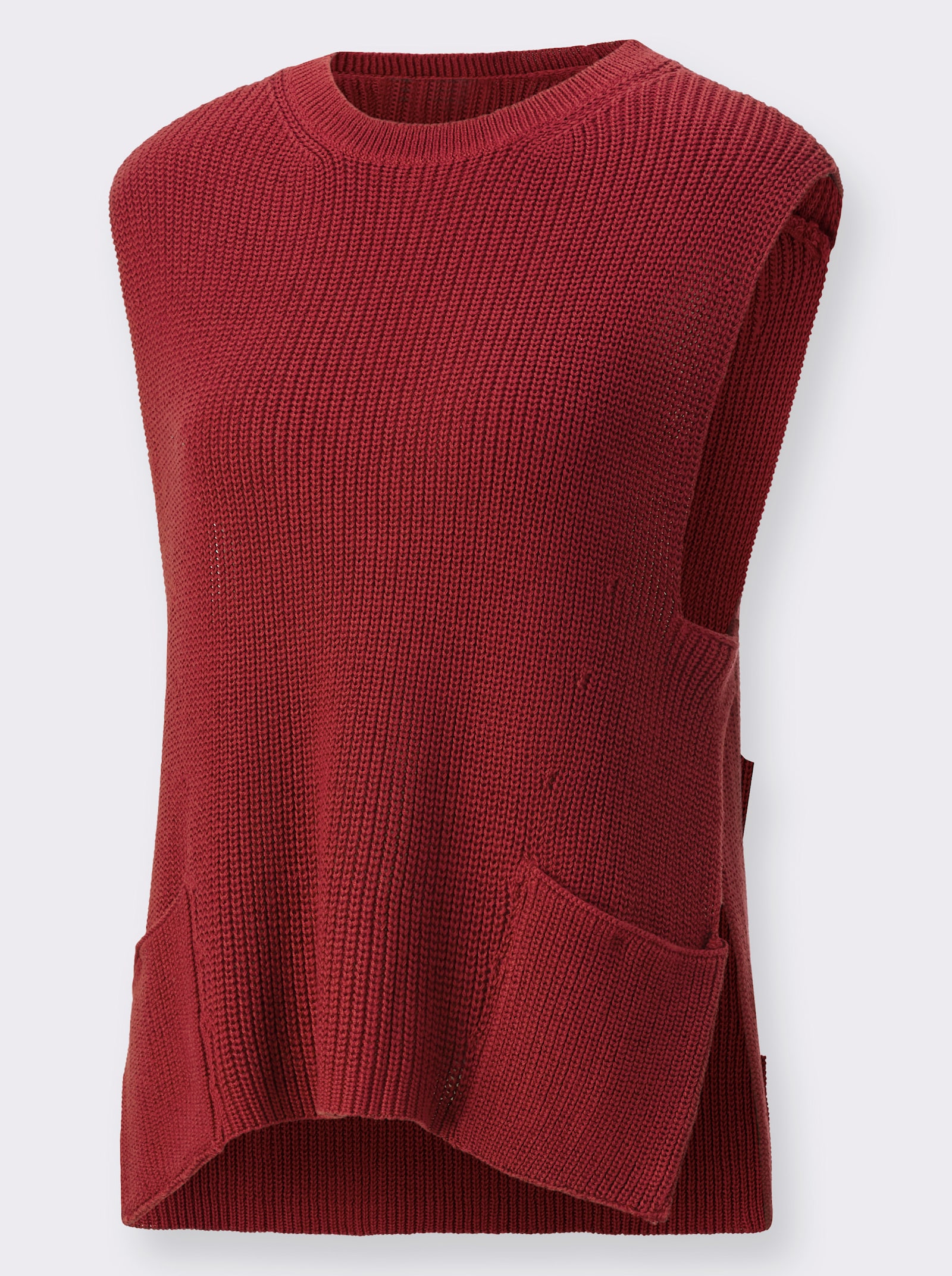 Pullunder mit aufgesetzten Taschen - kirsche