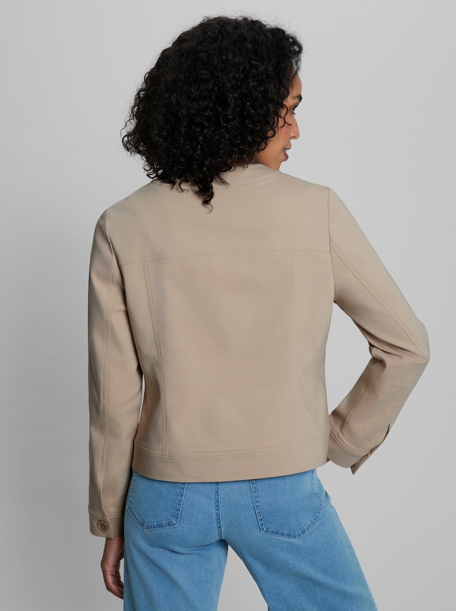 heine Blazer mit Rundhals-Ausschnitt - beige