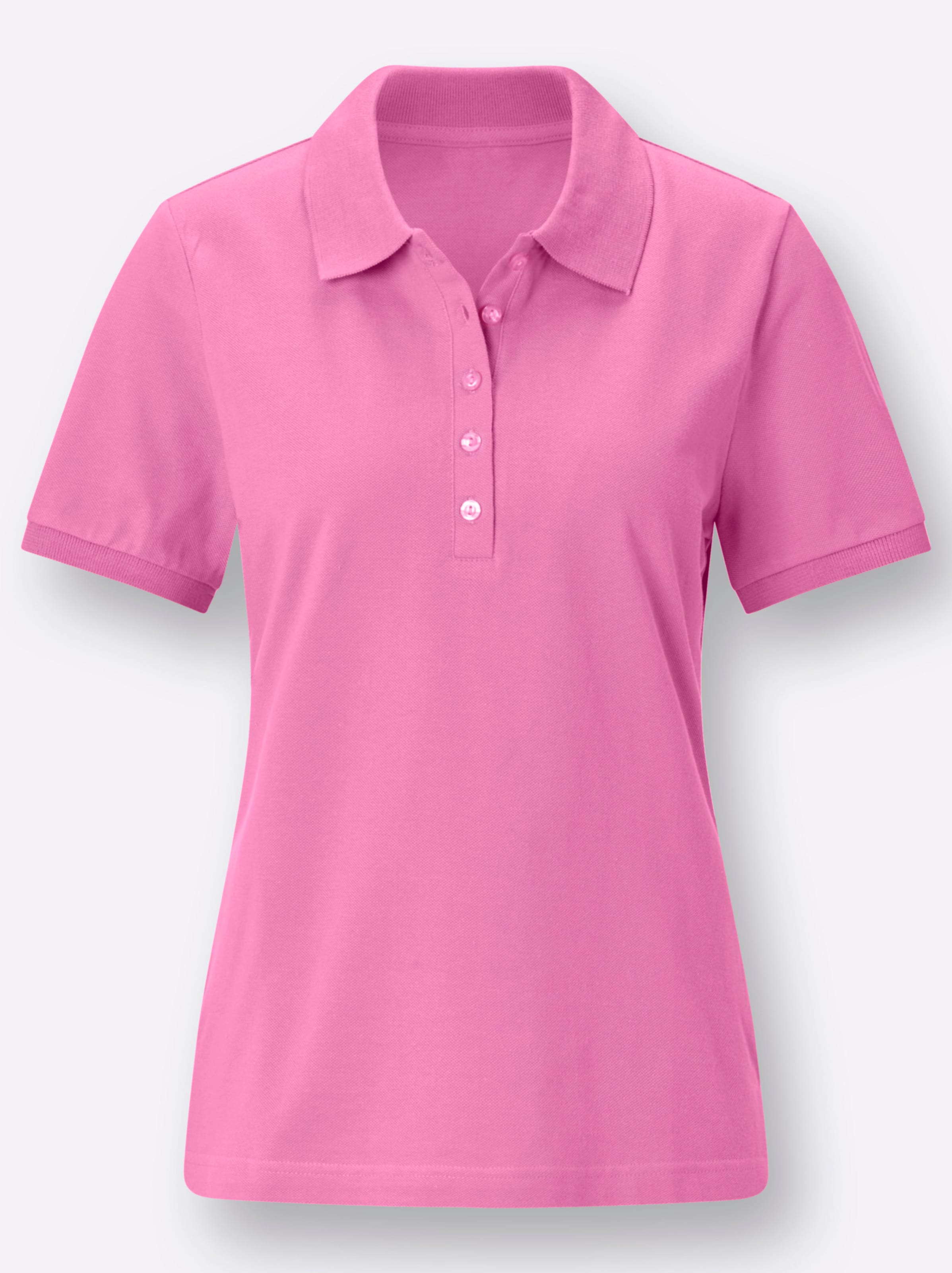 Casual Looks Damen Rosa Poloshirt "Poloshirt", Gr. 54, Pink, 100% Baumwolle, Unifarben, Ohne Ausschnitt, Shirts - Bild 4