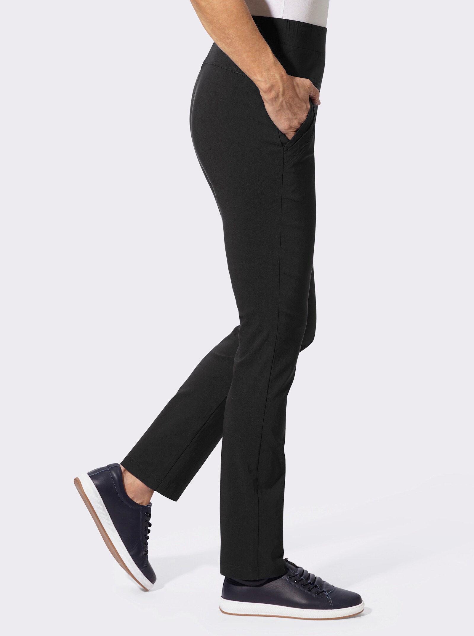 Schlupfhose in Bengalin-Qualität - schwarz