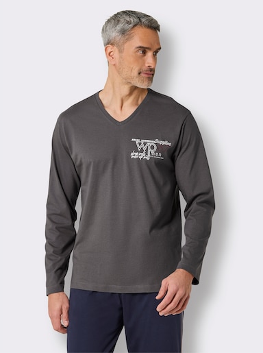 wäschepur men Schlafanzug-Shirt - anthrazit