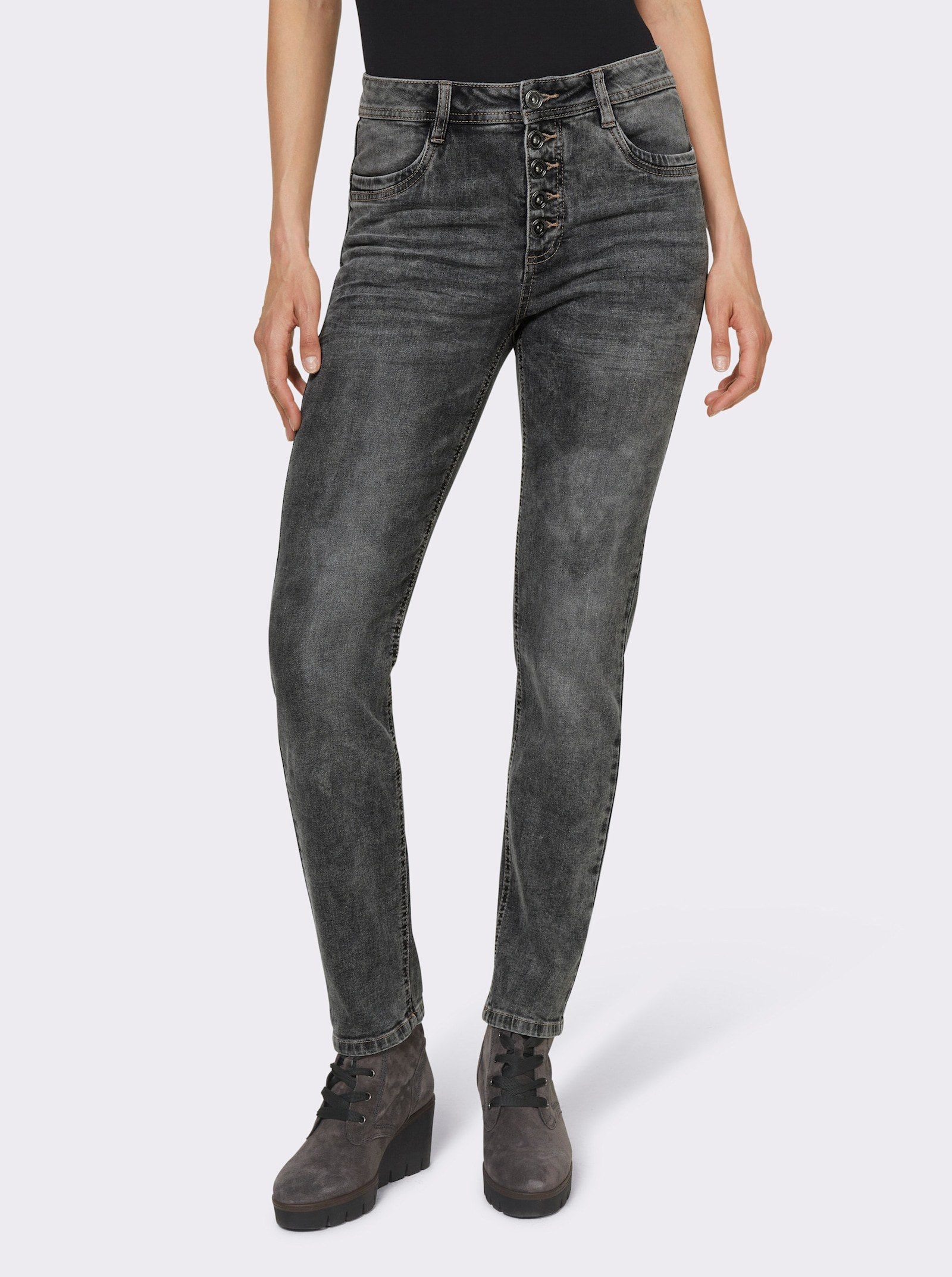 heine Skinny jeans met push-up-effect - grey-denim