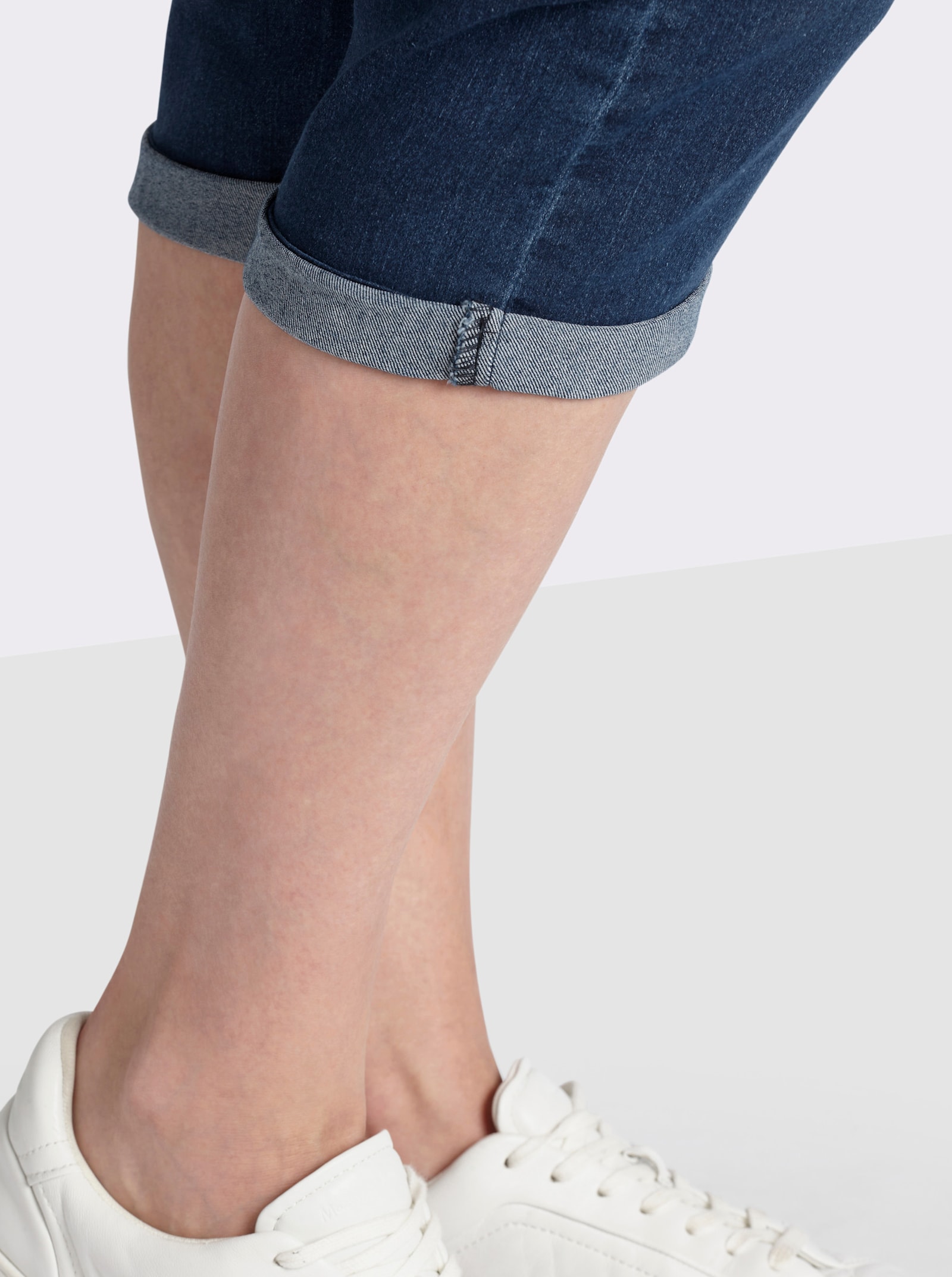 Caprijeans inklusive Gürtel - blue-stone-washed