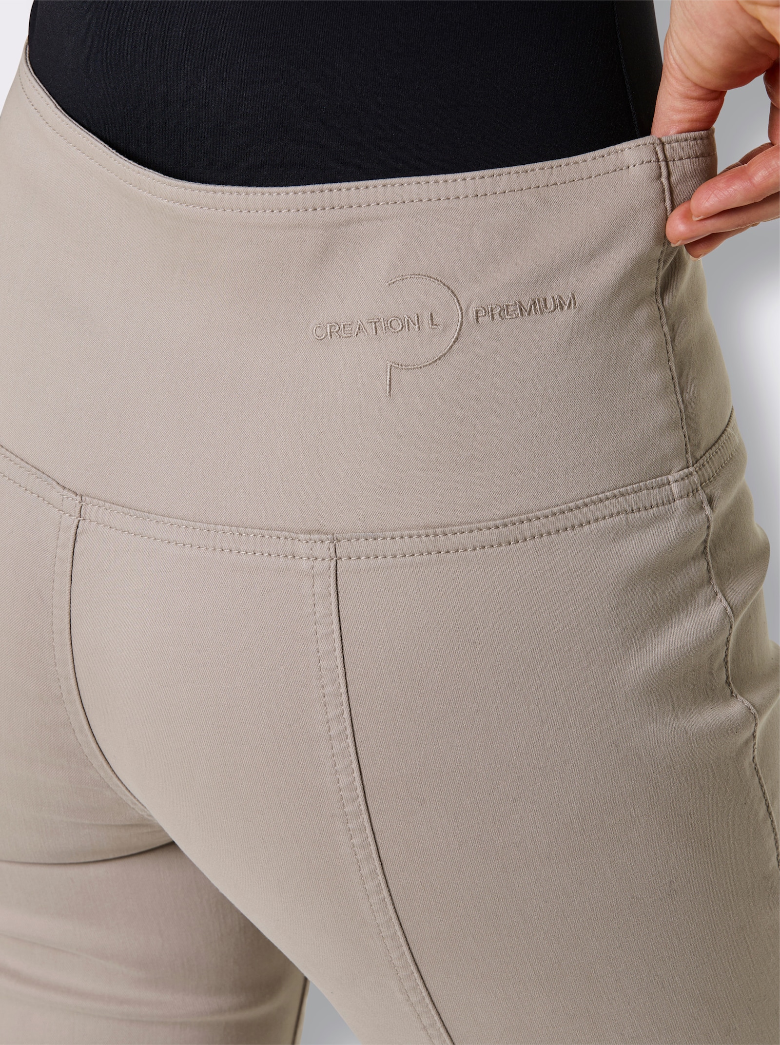 CREATION L PREMIUM High-waist-Jeans mit Komfort-Bund - sesam