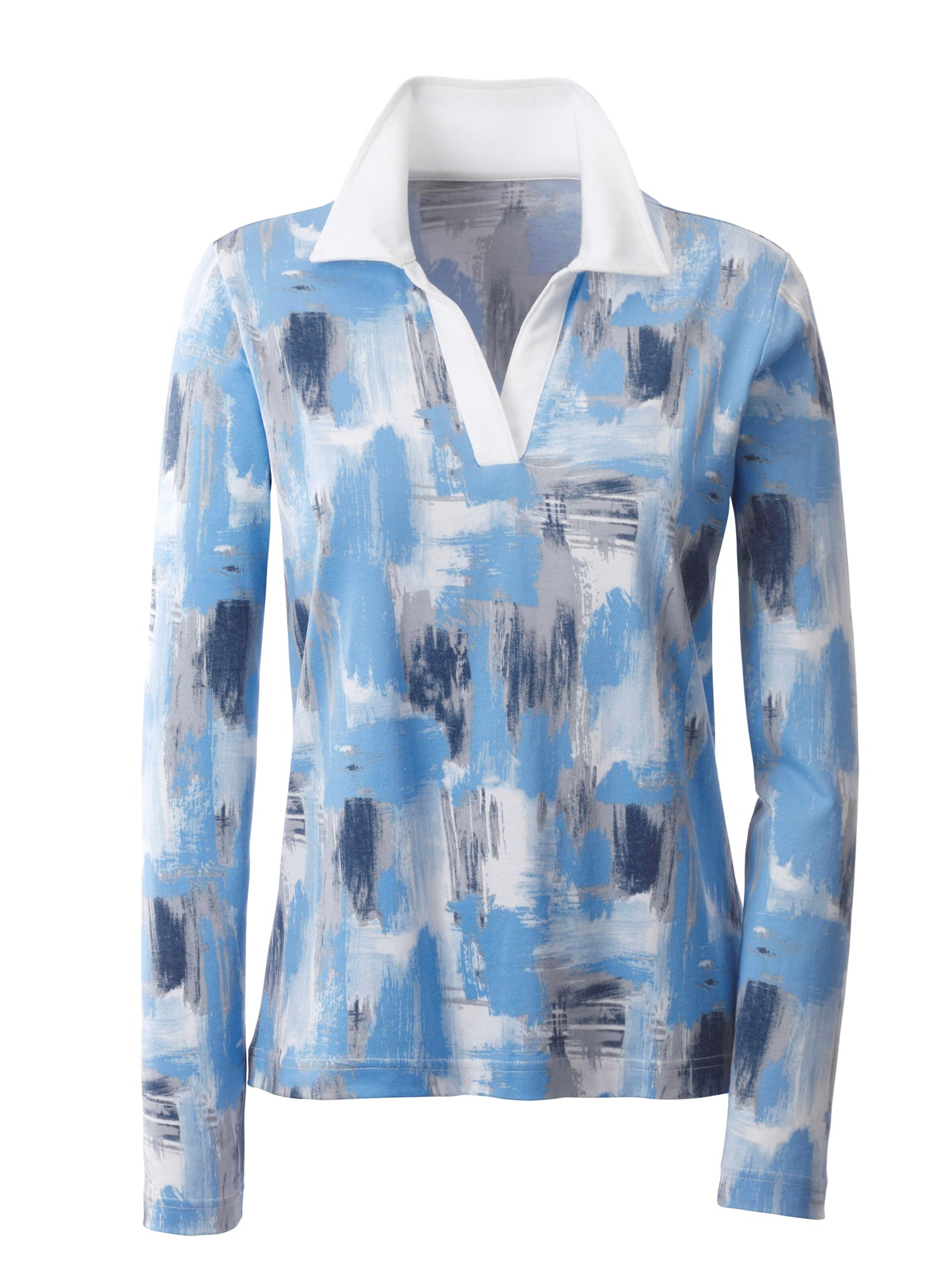 Collection L Shirt - blau-grau-bedruckt