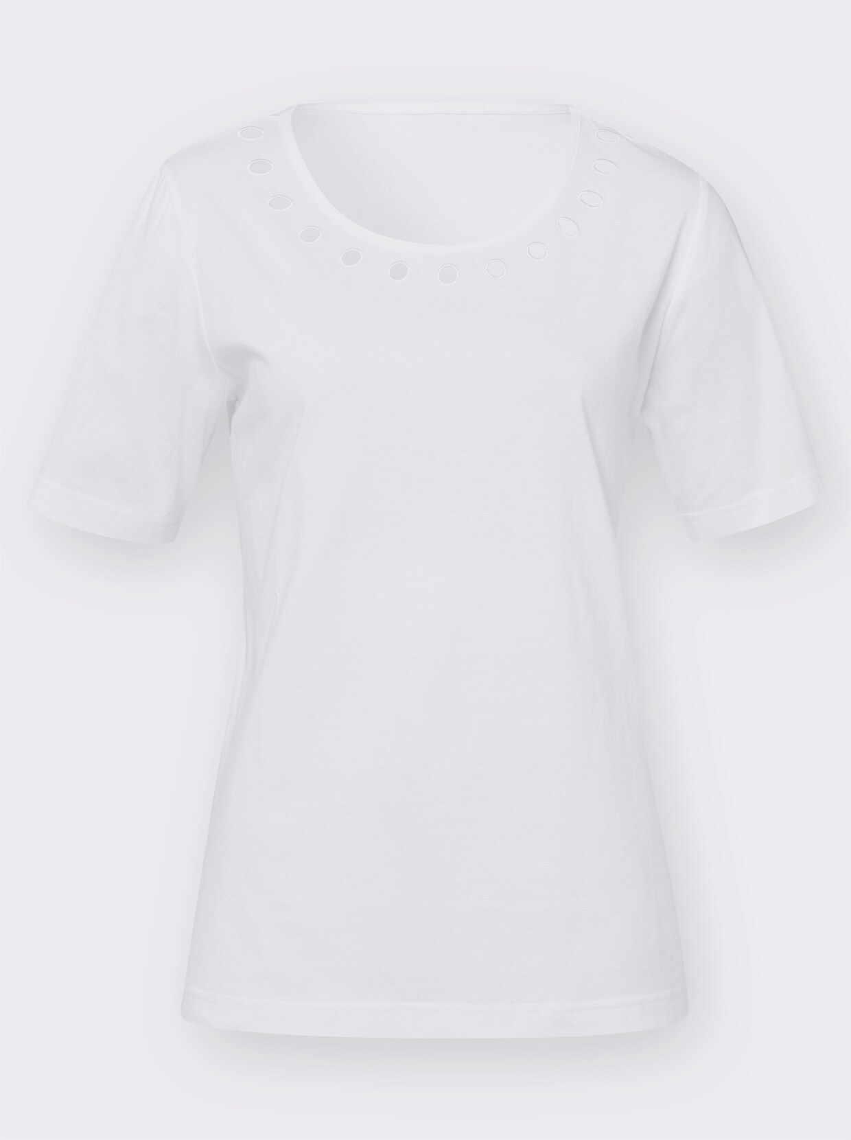 Shirt met ronde hals - wit