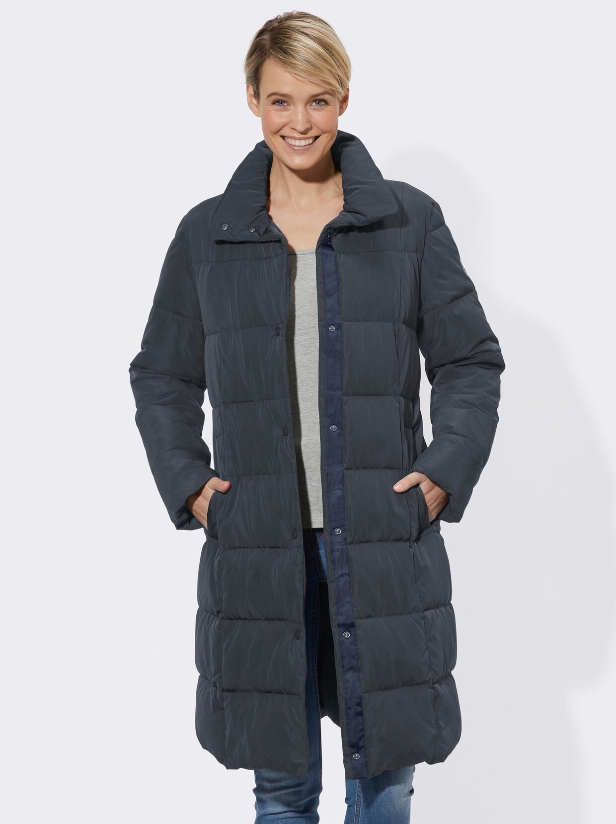 Green Goose Steppmantel - marine