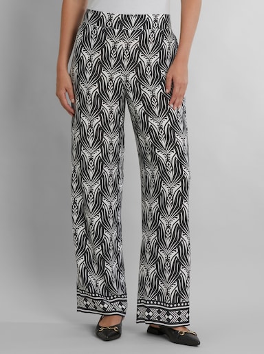 heine Schlupfhose mit Druck-Dessin - ecru-schwarz-bedruckt
