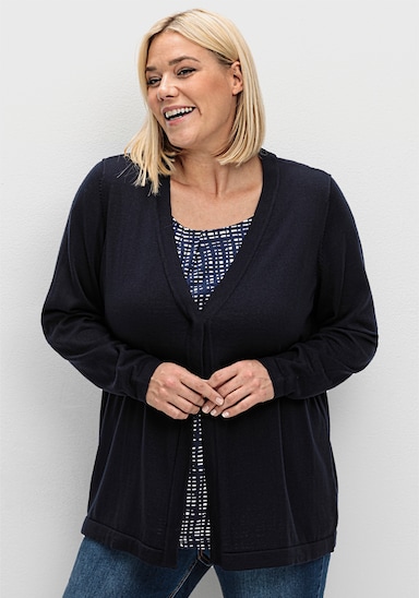 sheego Feinstrickjacke - tiefblau