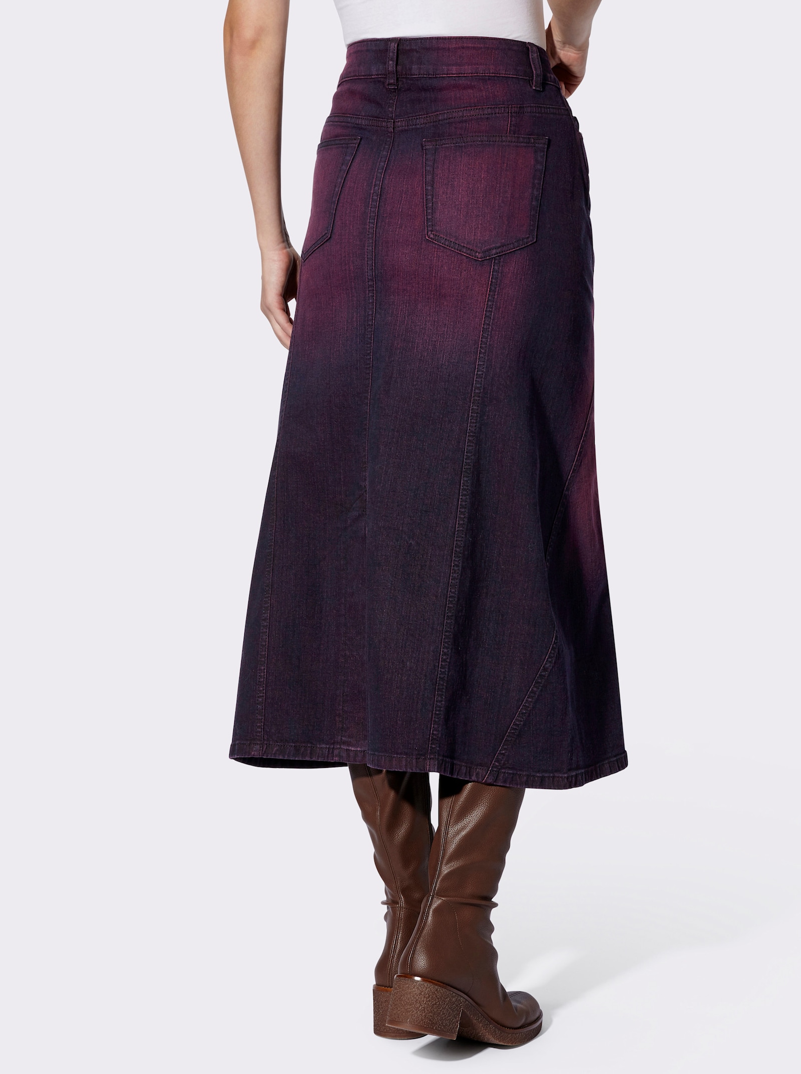 heine Jeansrock im 5-Pocket-Style - burgund