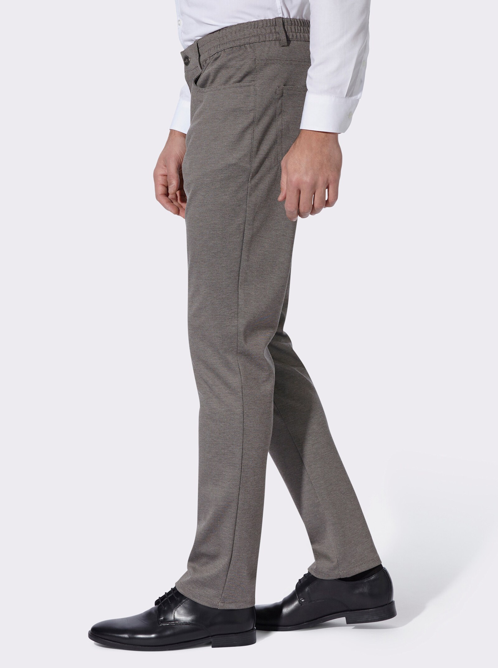 5-Pocket-Hose mit Rundum-Dehnbund - beige-meliert