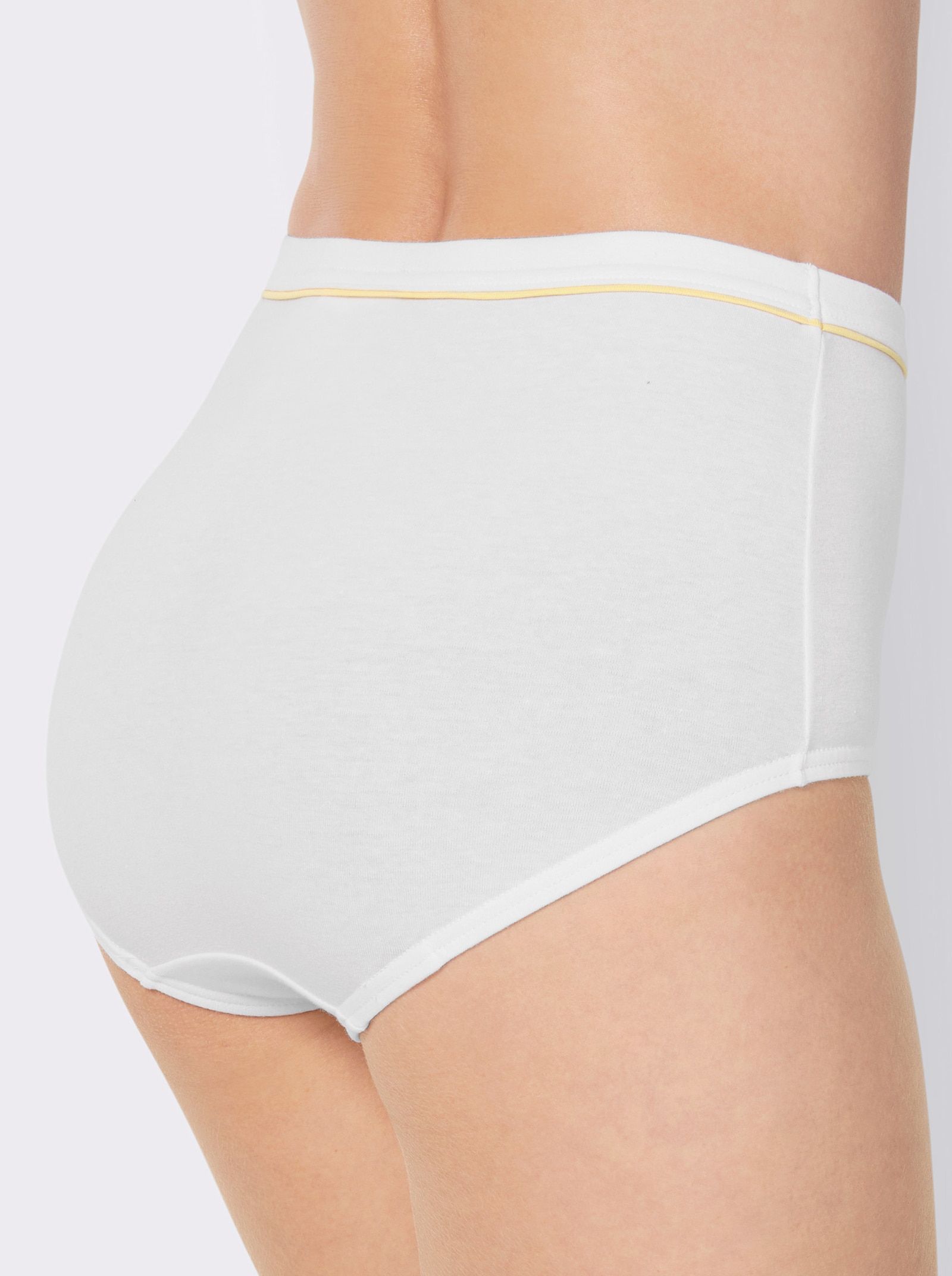 wäschepur Taillenslip mit Doppelzwickel - 5x weiß-mint + 5x weiß-zitrone