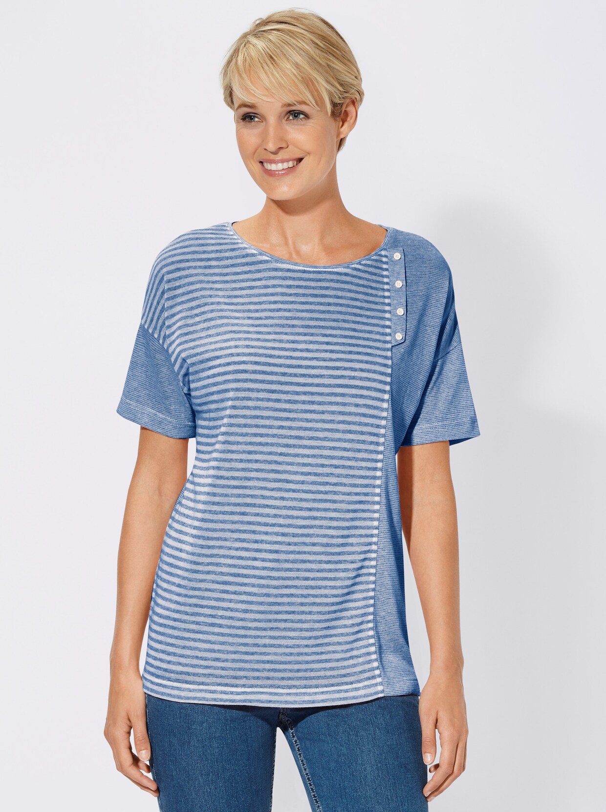 Rundhalsshirt - bleu