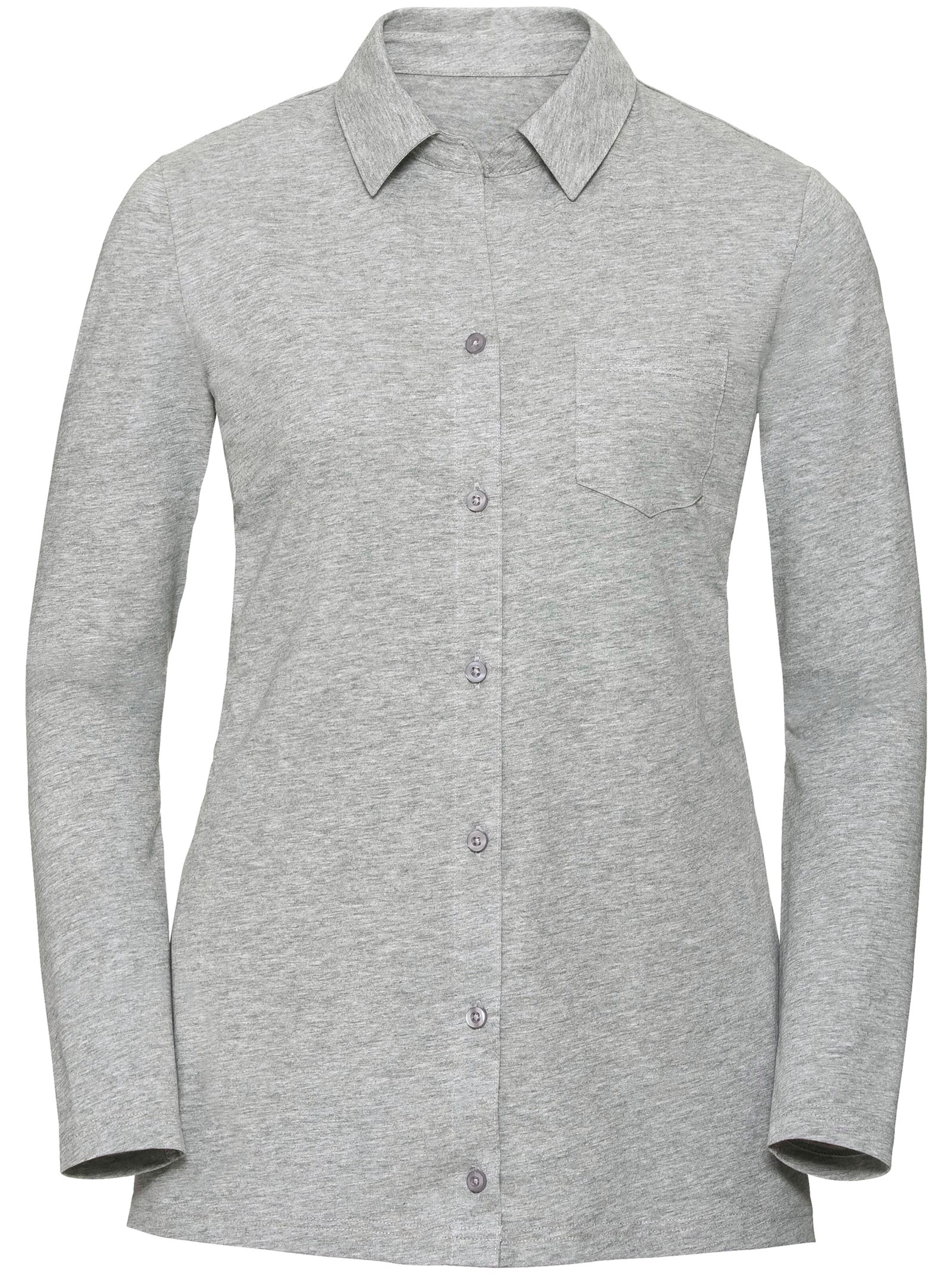 Jersey-Bluse - grau-meliert