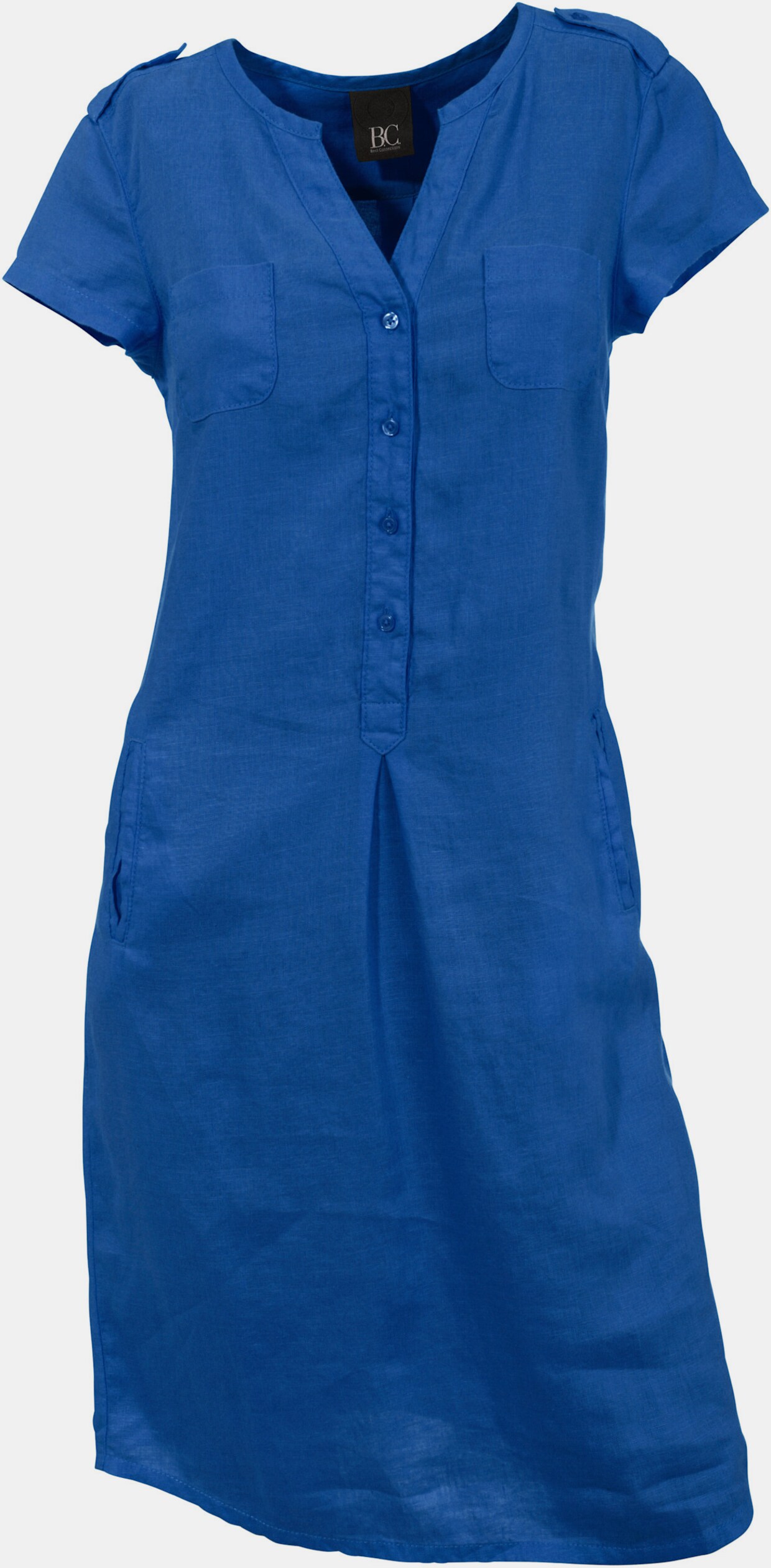 heine Linnen jurk - koningsblauw