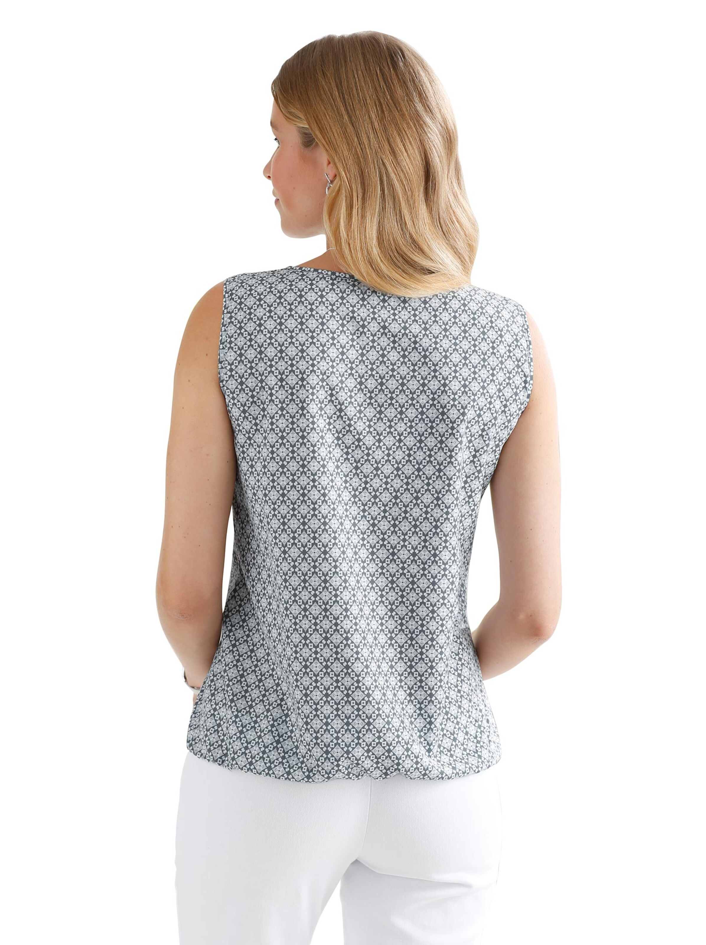 Blusentop - grau-gemustert
