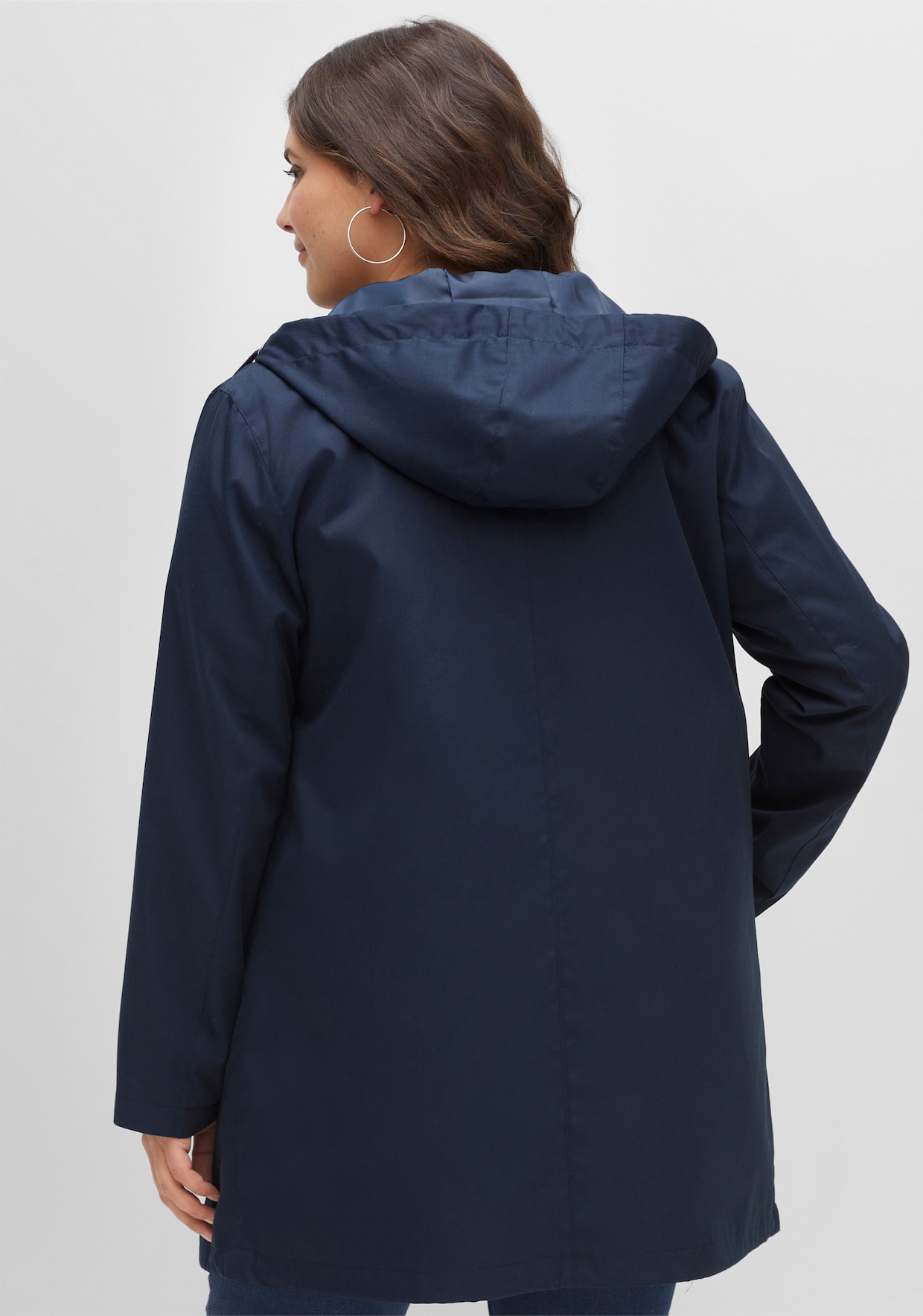 sheego jack met capuchon - nachtblauw