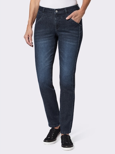 Stretch-Jeans mit streckender Seitennaht - dark blue