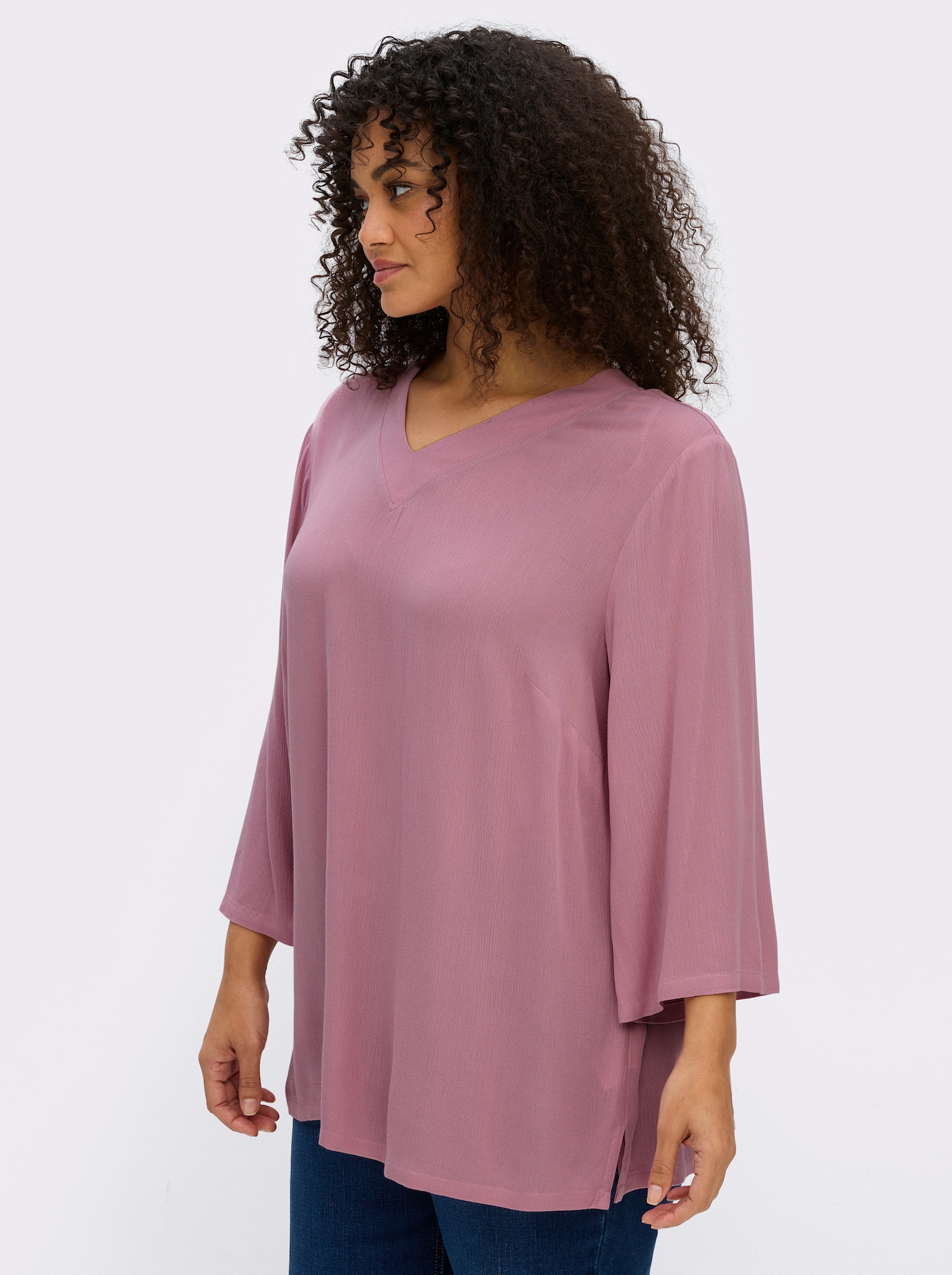 sheego Tunika in leichter Crinkle-Struktur - altrosa