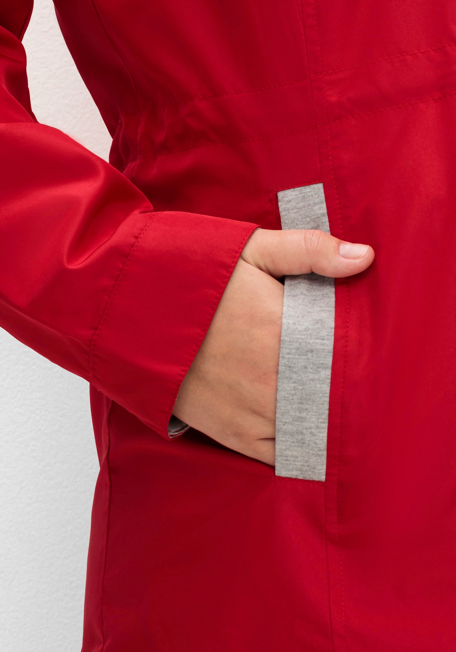 Freizeitjacke mit Tunnelzug in der Taille - rot