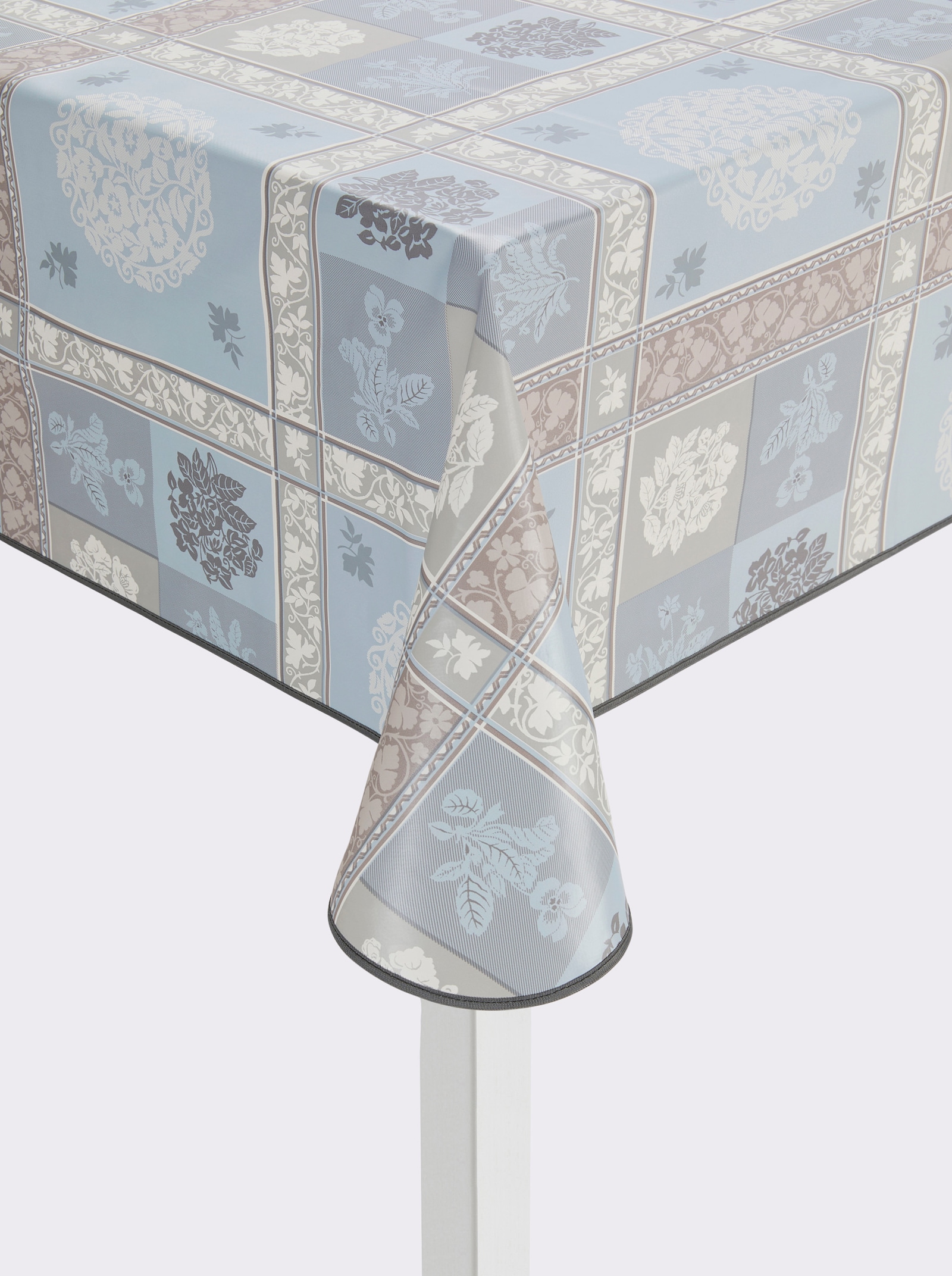 Tischdecke - hellblau-jeansblau-bedruckt