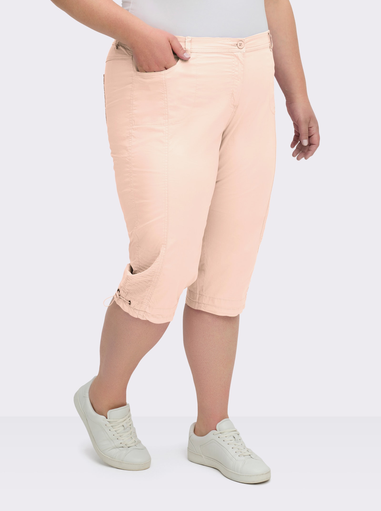Caprihose mit Gummizug am Beinabschluss - rosé