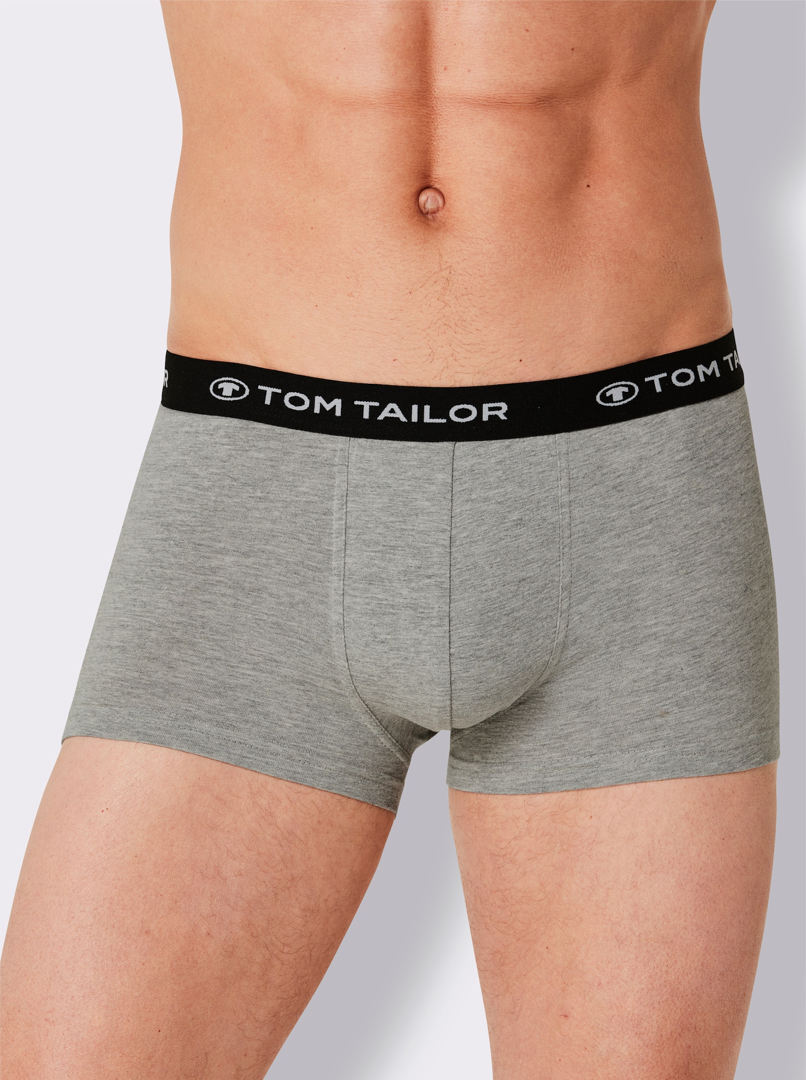 TOM TAILOR Boxerky - černá + antracitová + šedá-melír