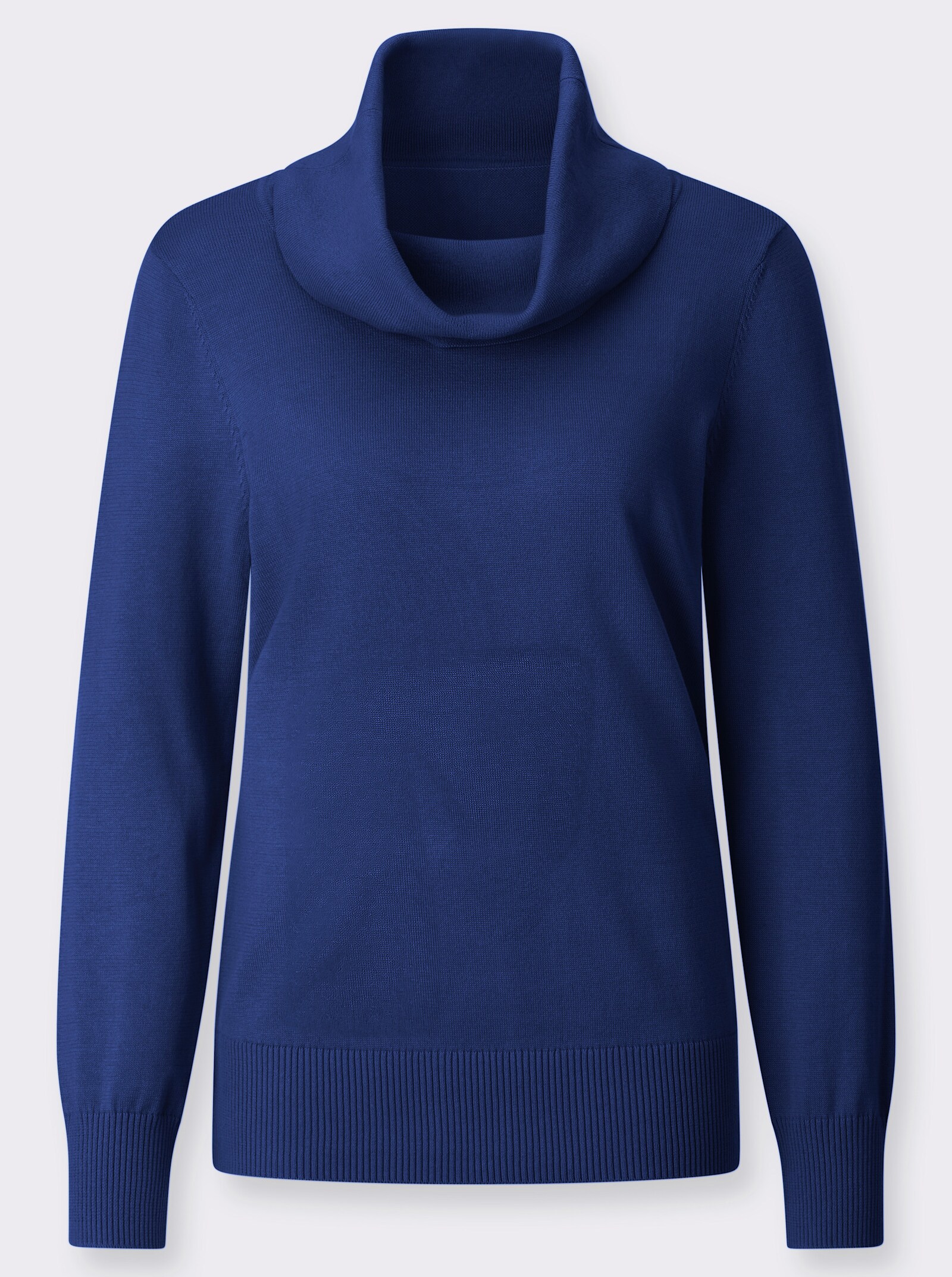 Rollkragenpullover aus weichem Feinstrick - royalblau