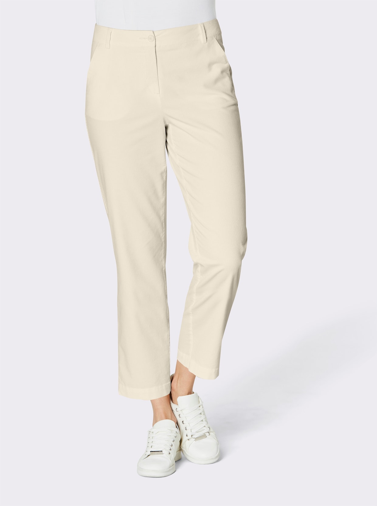 Stehmann Comfort line Pantalon velours côtelé coton/modal - écru