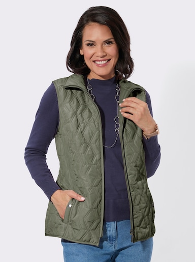 Steppweste mit wärmendem Fleecefutter - khaki