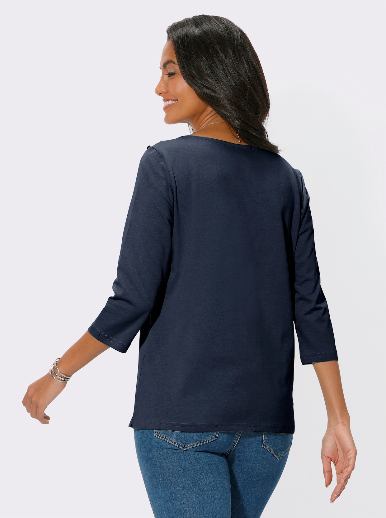Shirt met 3/4-mouw - marine