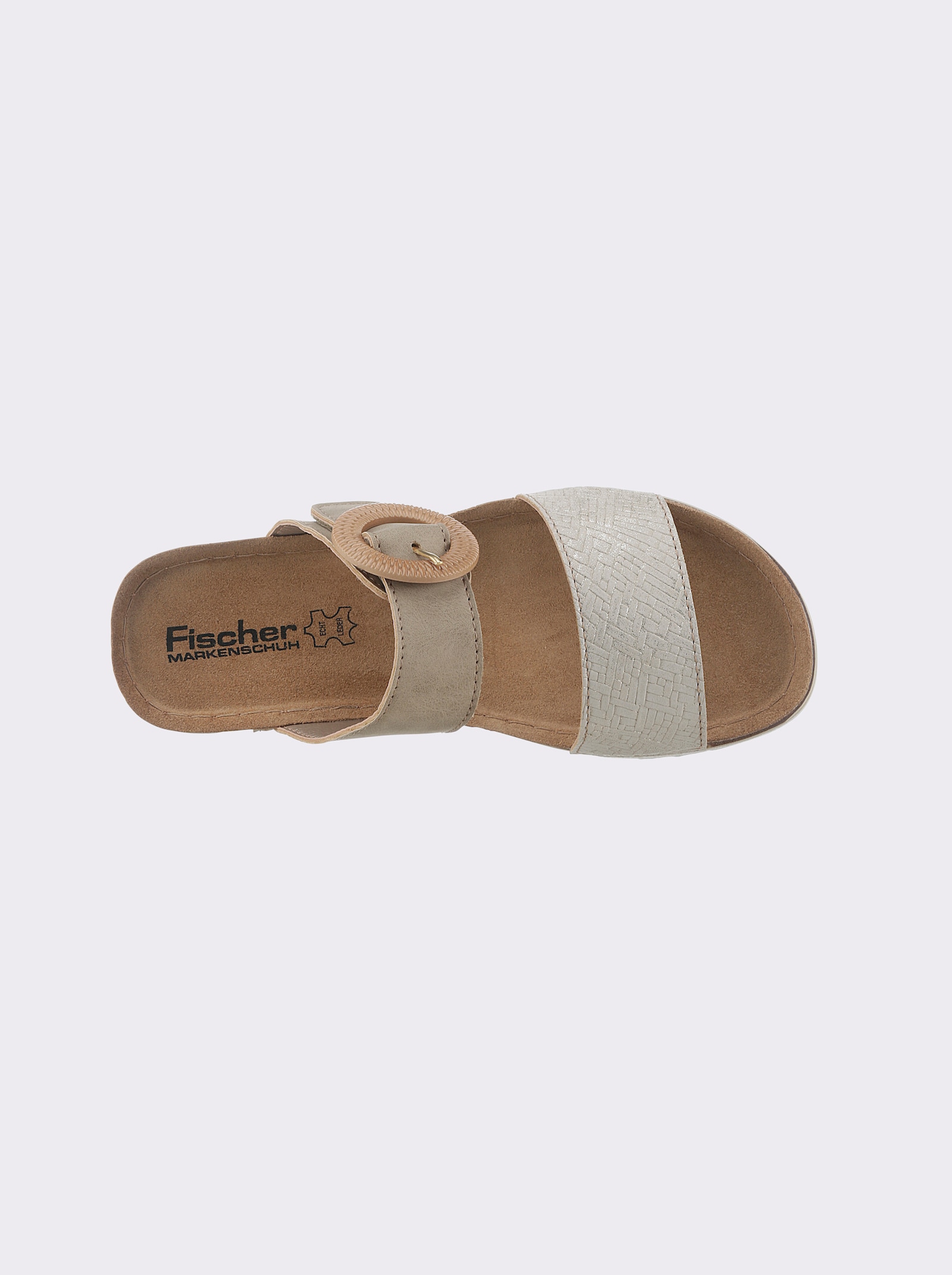 Fischer Pantolette mit gepolsterter Innensohle - beige